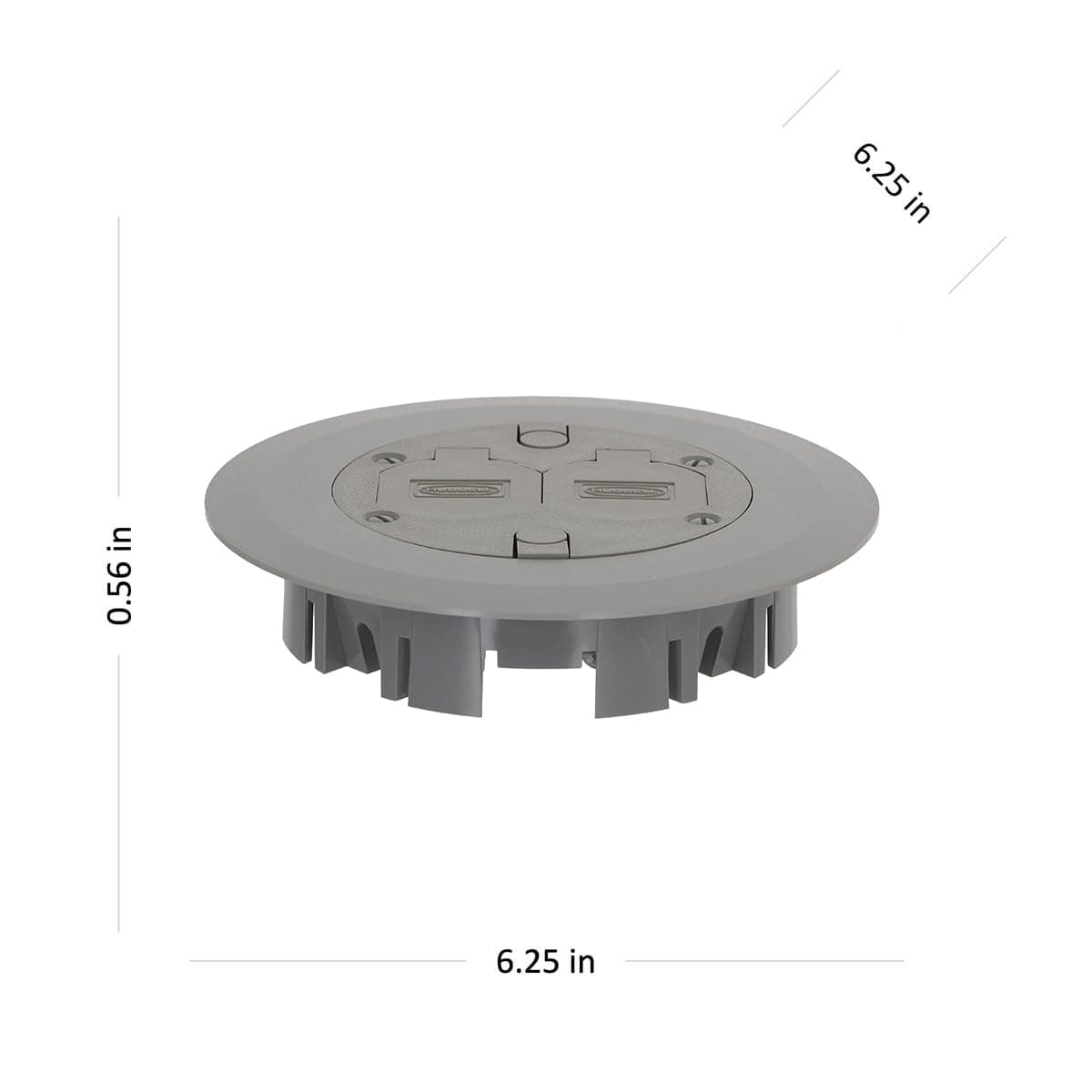 RACO 6299 Round Floor Box Cover Kit Nonmetallic with Two-Lift Lids for RACO 5511 Floor Box (Required), Gray thumbnail 5