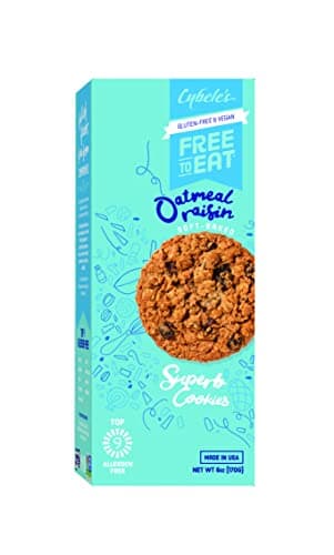 Cybele’s Free To Eat Gluten-Free & Vegan Cookies - Plant-Based, Dairy, Soy, & Nut Free - Soft-Baked School Safe Snack For Kids & Adults - 12 Cookies Per 6 oz Box (Oatmeal Raisin, Pack of 1)