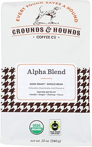 Grounds & Hounds, Coffee Gandh Alpha Blendwhole Bean Organic, 12 Ounce