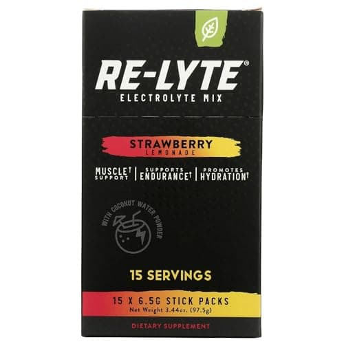 RELYTE Re-Lyte Electrolyte Drink Mix Strawberry Lemonade 15 Servings Packets 3.44 oz.