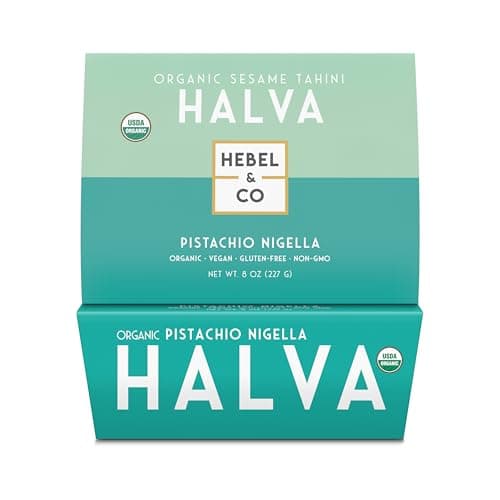 HEBEL & CO Pistachio Nigella Halva - 8 oz | Certified USDA Organic, Gluten Free, Kosher & Vegan