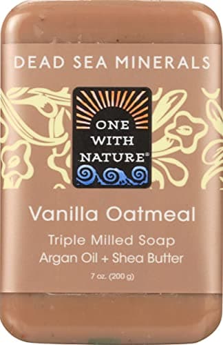 Dead Sea Minerals Soap, Shea Butter, Argan Oil, Magnesium, Sulfur, Minerals, All Skin Types, Problem Skin, Therapeutic, Natural, Vanilla Oatmeal, 7 Oz Bar (1 Pack)