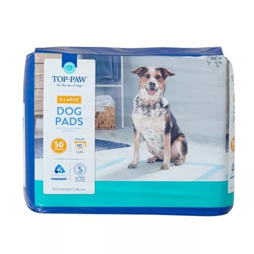 Top Paw Dog Extra Large Pads for Puppy Training, Indoor Dogs or Apartment Living, or Dogs with Incontinence, 50 Count