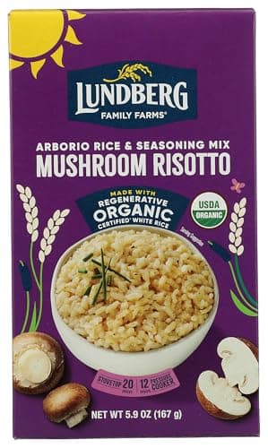 Lundberg Family Farms - Traditional Italian Risotto, Porcini Wild Mushroom, Convenient Side Dish, 20 Minute Cook Time, Pantry Staple, Non-GMO, Gluten-Free, USDA Certified Organic (5.9 oz, 1-Pack)