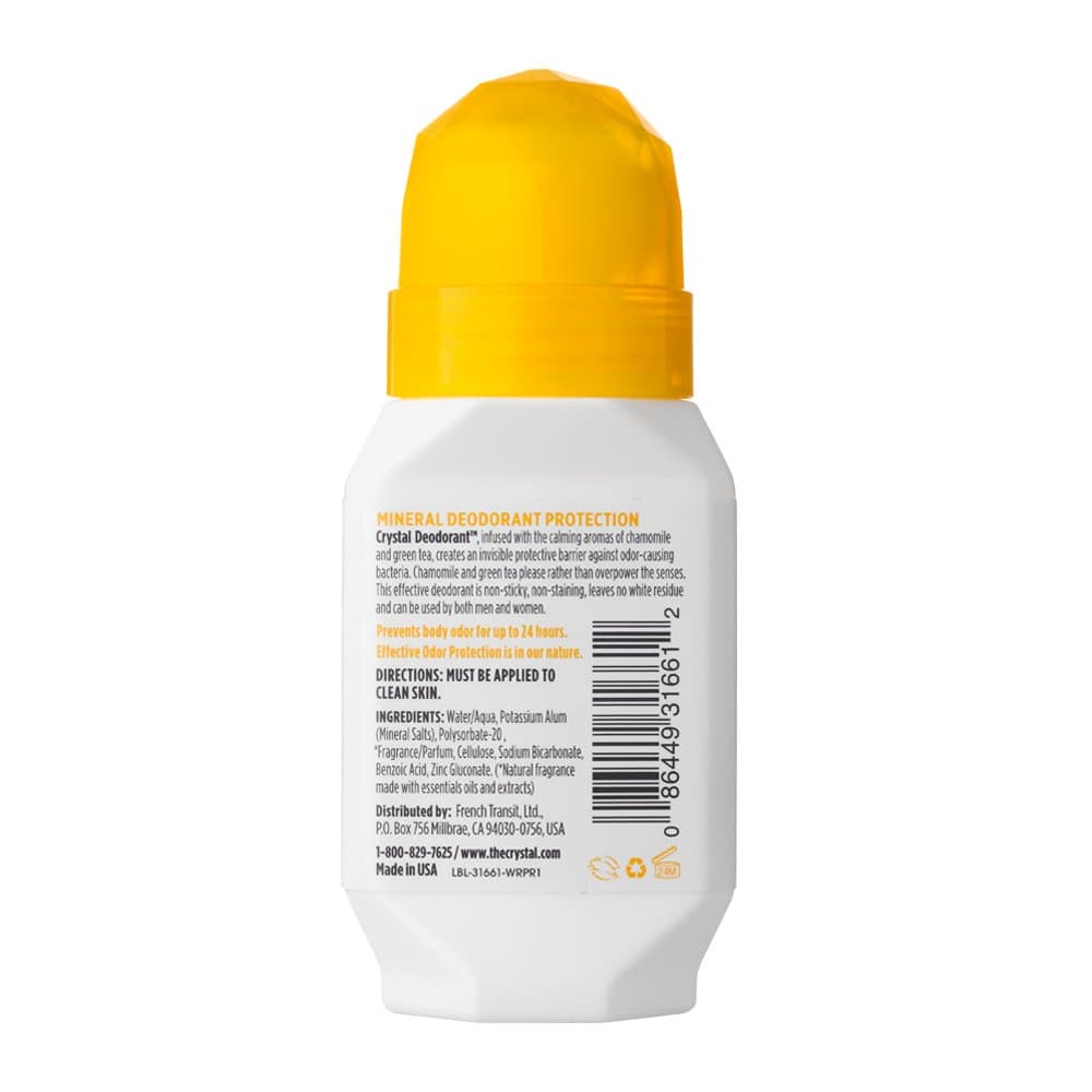 Crystal Mineral Deodorant Roll-On, Chamomile & Green Tea, 2.25 fl oz (Pack of 12) thumbnail 5