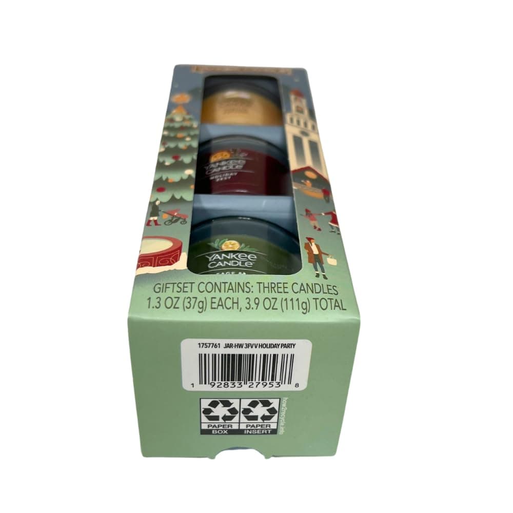 Yankee Candle Holiday Party Mini Scented Candle Gift Set - Vanilla Cupcake, Holiday Zest, Sage & Citrus thumbnail 3