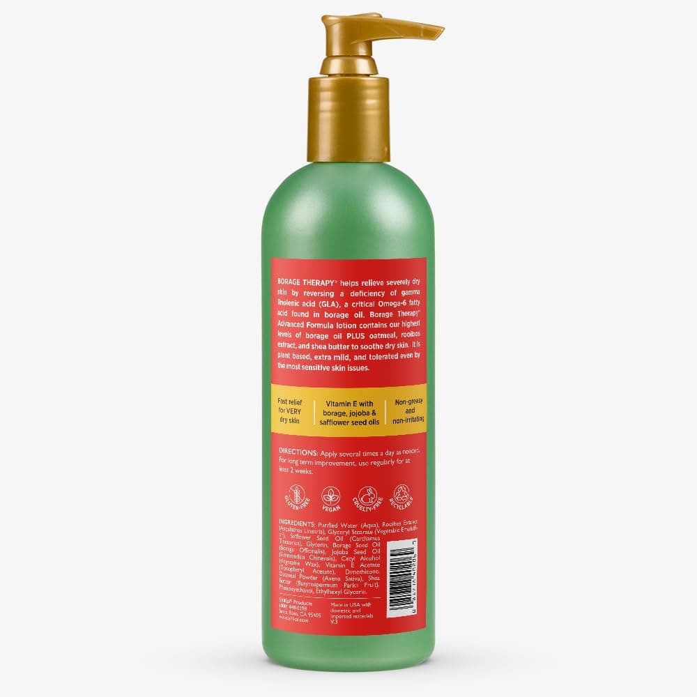 ShiKai Borage Therapy Advanced Formula Body Moisturizer (8oz, Pack of 2) | Fragrance Free | Hydrating Lotion for Dry Hands & Body | with Oatmeal, Shea thumbnail 6