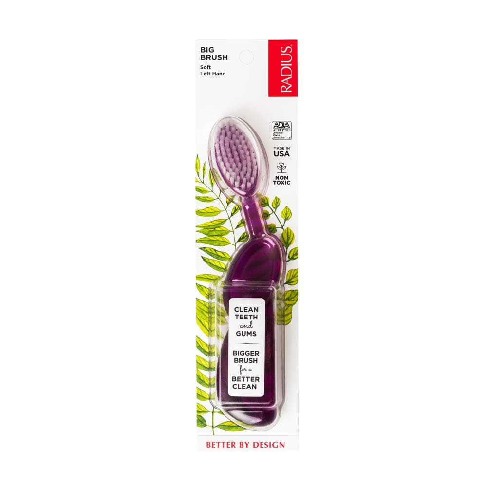 RADIUS - Original Left Hand Toothbrush, Soft Bristles, Designed to Improve Gum Health and Reduce the Risk of Gum Disease, Made with Sustainable Materials (Colors May Vary) thumbnail 8