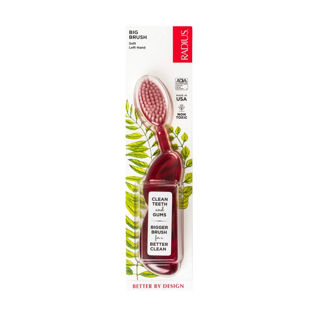 RADIUS - Original Left Hand Toothbrush, Soft Bristles, Designed to Improve Gum Health and Reduce the Risk of Gum Disease, Made with Sustainable Materials (Colors May Vary) thumbnail 9