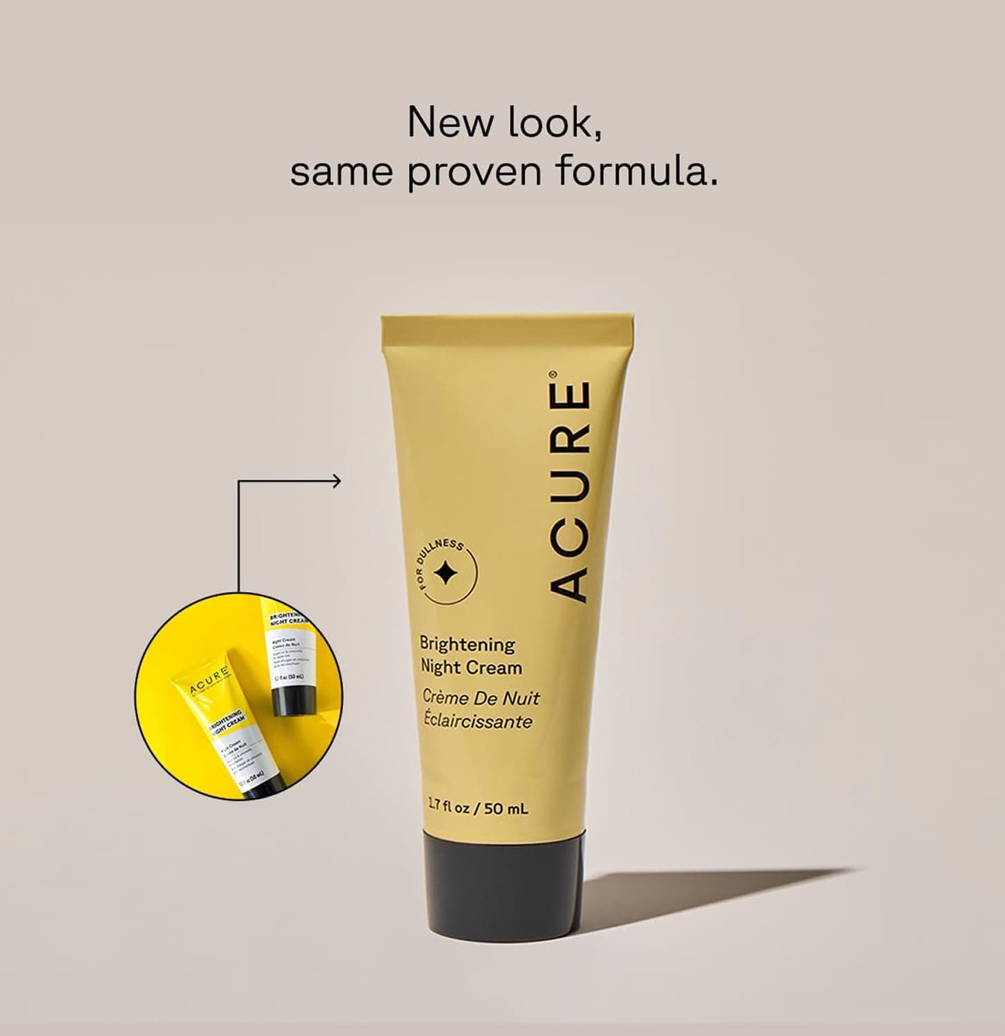 Acure Brightening Night Cream - Radiance Boosting Night Face Cream for Women & Men, Hydrating & Revitalizing Moisturizer for Uneven Skin Tone & Dullness w/Chlorella, Echinacea & Argan Oil - 1.7 fl oz thumbnail 2