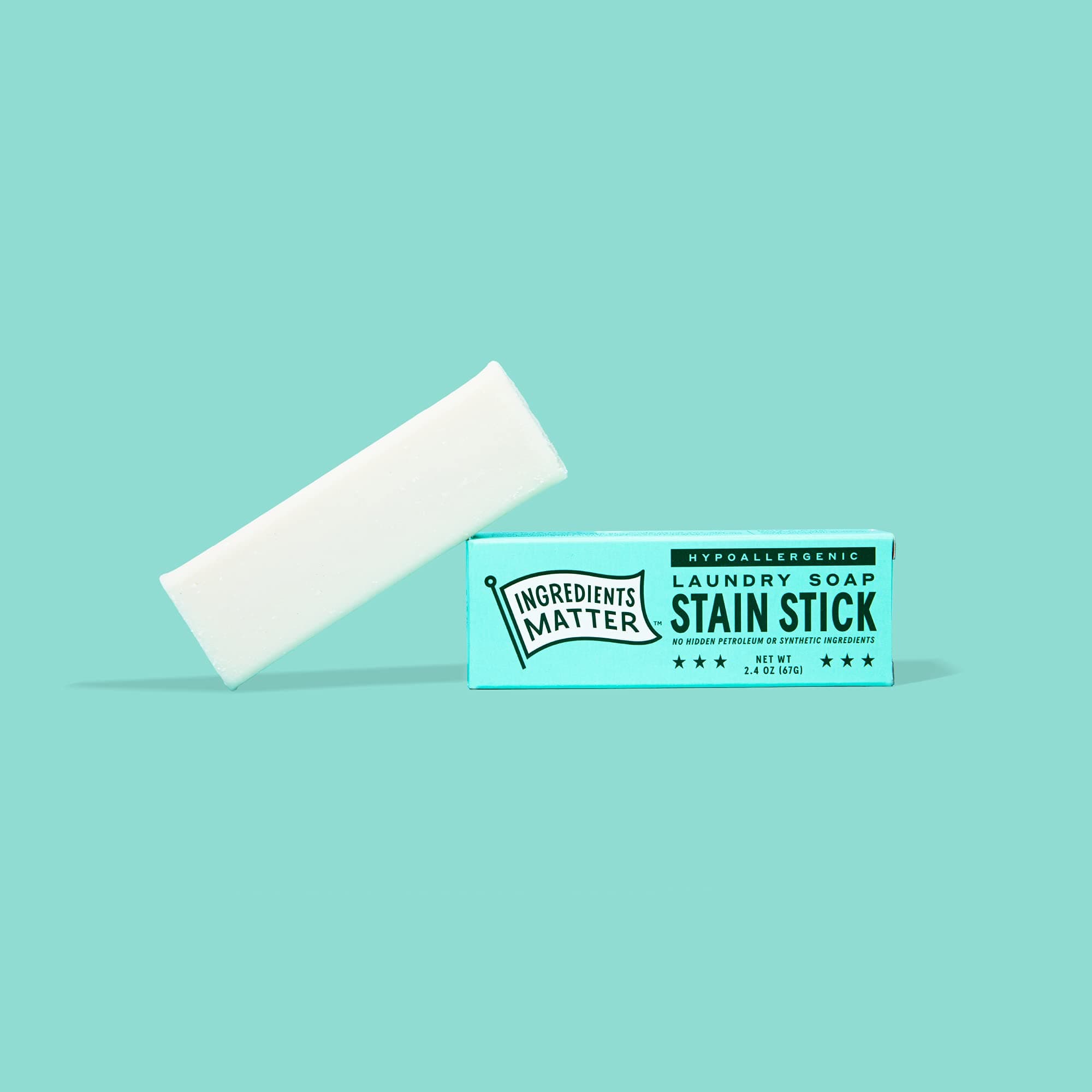 Ingredients Matter Stain Stick - Stain Remover Stick Made from Laundry Soap - HE/Hypoallergenic Stain Remover - Natural, Detergent Free, Planet-Friendly - Made in the USA - 2.4oz thumbnail 2
