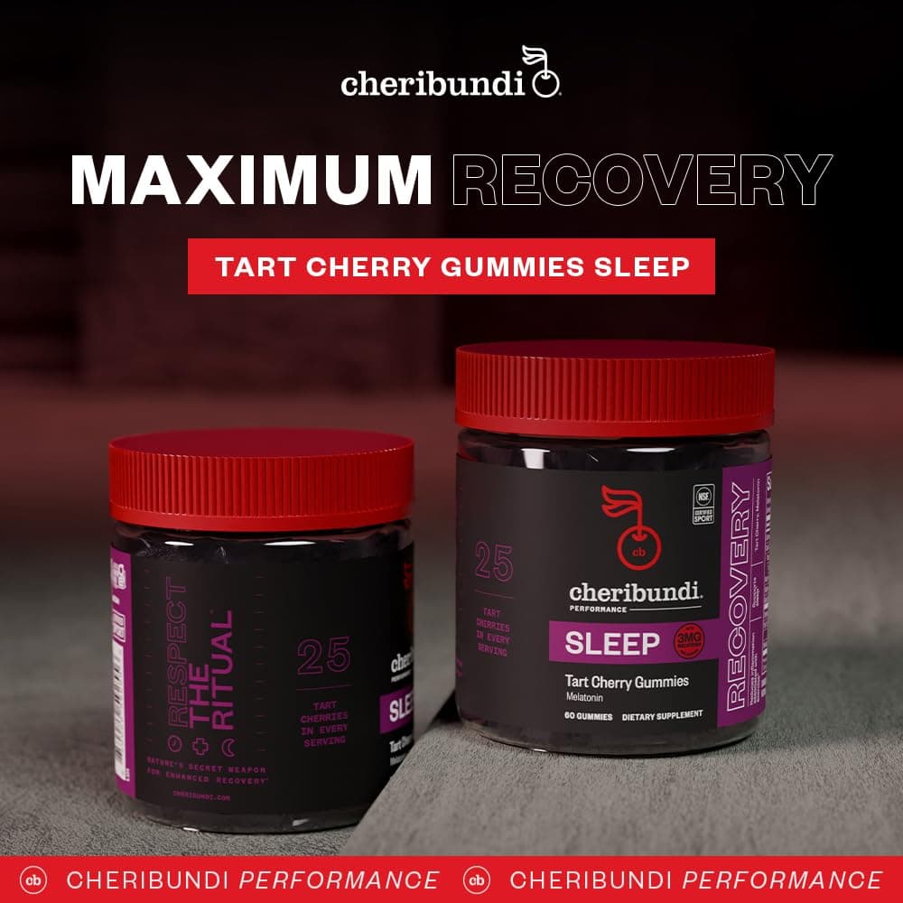 Cheribundi Tart Cherry Gummies Sleep | Performance for Maximum Recovery with 25 Tart Cherries | Powerful Antioxidant Support, Non-GMO, Gluten-Free, Vegan | 20 Calories per Serving | 60 Count thumbnail 2