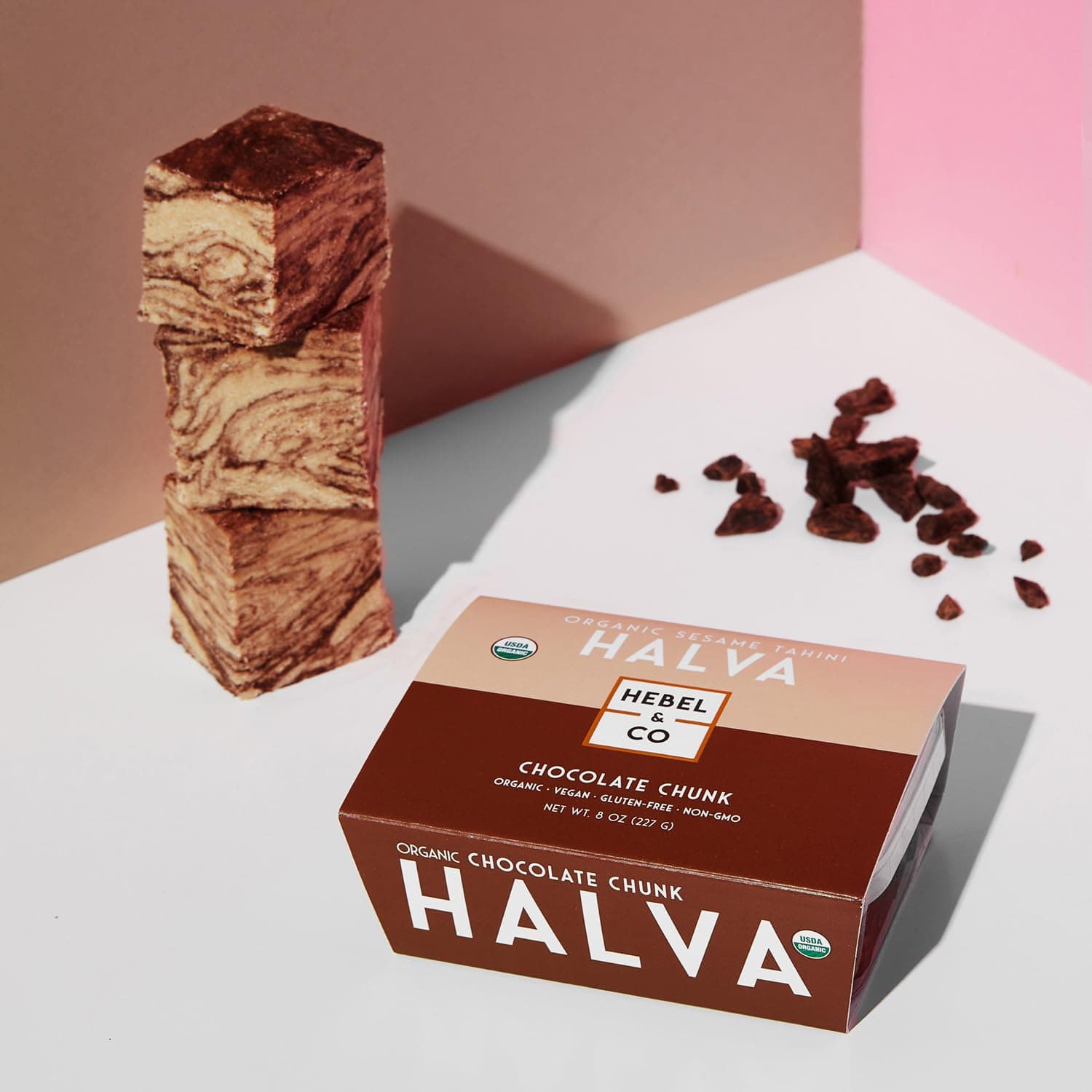 HEBEL & CO Chocolate Chunk Halva - 8 oz | Certified USDA Organic, Gluten Free, Kosher & Vegan thumbnail 2
