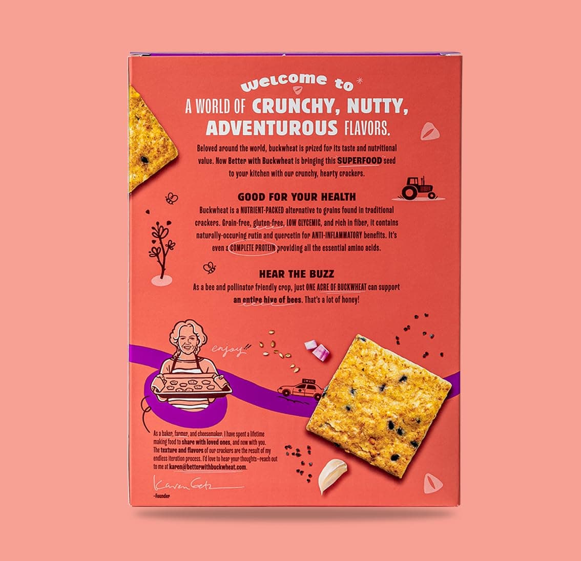Better with Buckwheat Everything Crackers - Gluten-Free Crackers, Healthy Snack Crackers, Grain-Free, Non-GMO, Sugar-Free - Pair with Cheese, Hummus & Dips thumbnail 2