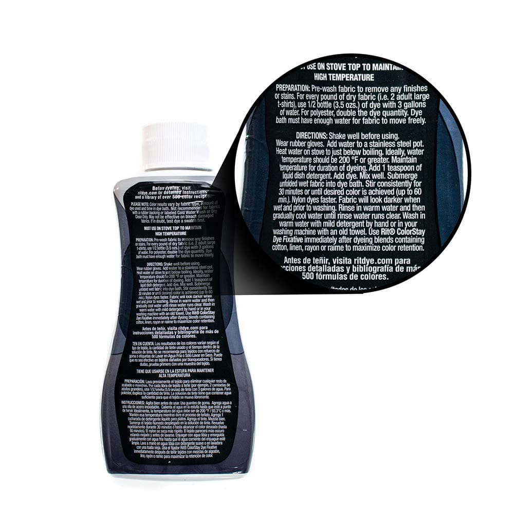 Rit DyeMore Single Bottle 7 Oz. Synthetic Liquid Fiber Dye for Clothing, Décor, and Crafts – Graphite thumbnail 3