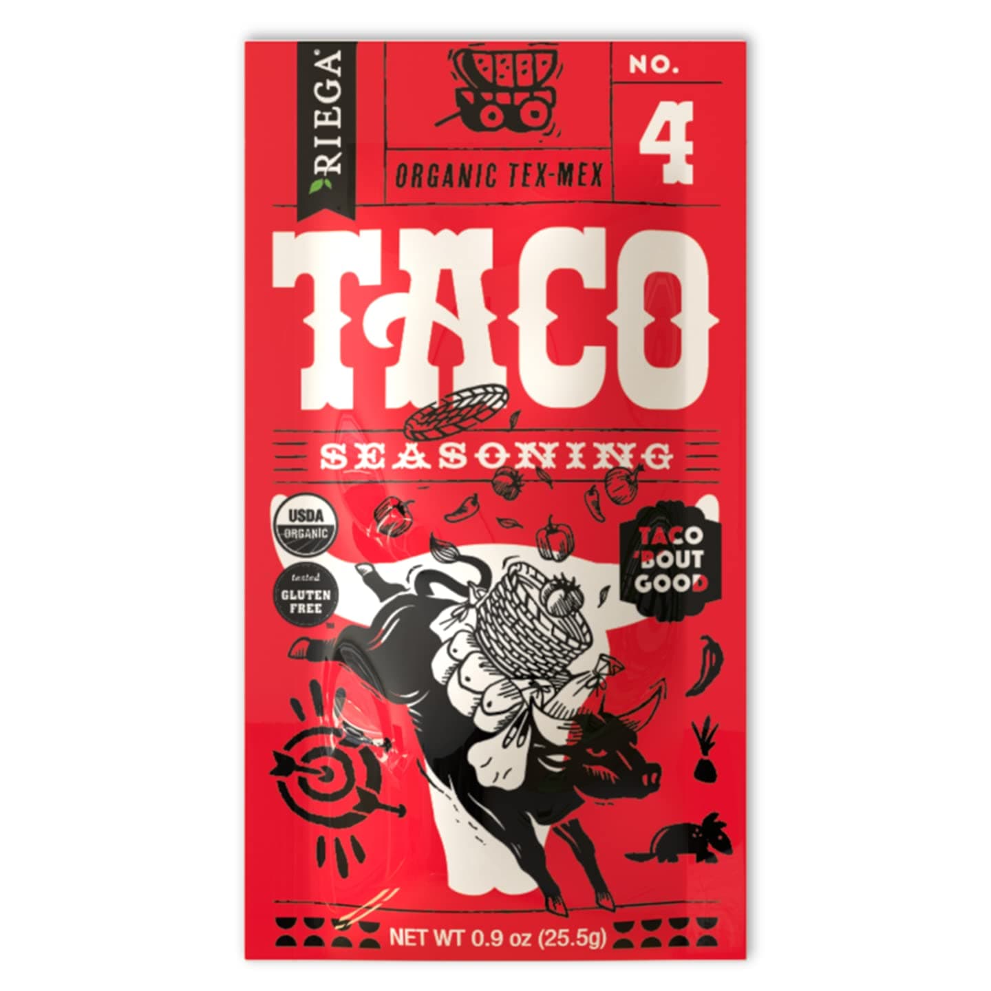 Riega Organic Taco Seasoning, Perfect Tex Mex Spice Mix for Taco Tuesday and Chili 0.9 Ounce (Pack of 8) thumbnail 2