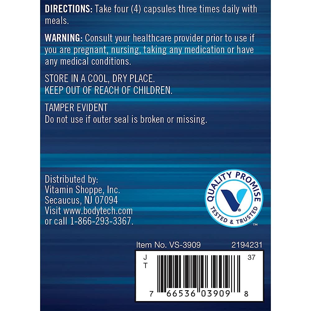 BodyTech HMB + Vitamin D3 - Supports Muscle Growth and Strength (360 Vegetable Capsules) thumbnail 3