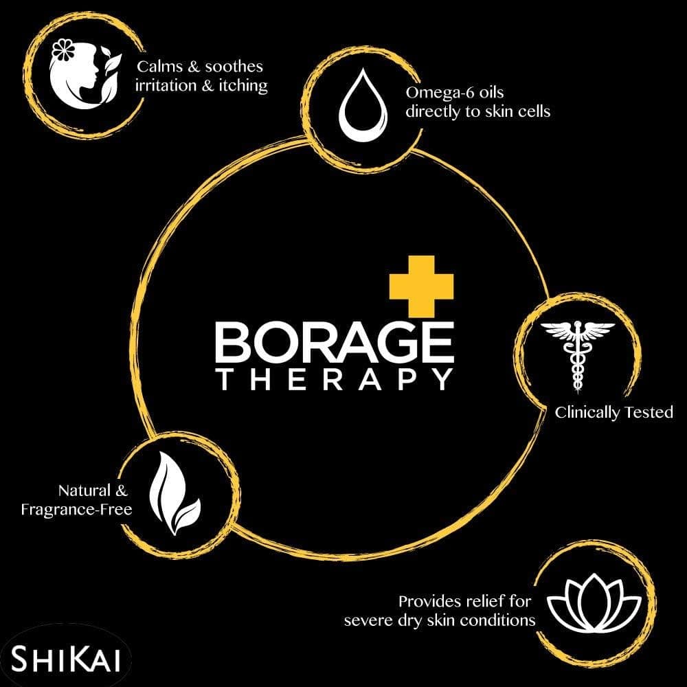 ShiKai Borage Therapy Advanced Formula Body Moisturizer (8oz, Pack of 2) | Fragrance Free | Hydrating Lotion for Dry Hands & Body | with Oatmeal, Shea thumbnail 3