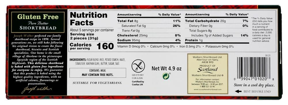 Walkers Gluten Free Pure Butter Shortbread Cookies -- 4.9 oz (Pack of 1) thumbnail 3