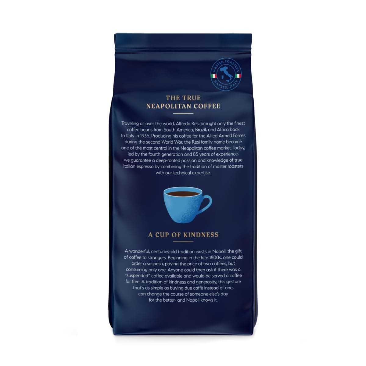 Resi Coffee - Blu Savoy, Light Roast Ground Coffee, Italian, Naples Roasted, 12 oz 1Bag thumbnail 4