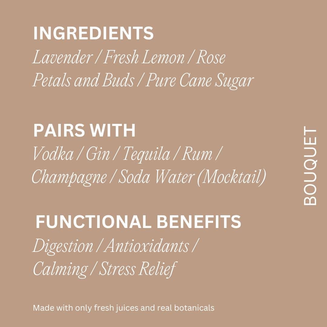 WithCo Bouquet Gimlet Craft Cocktail Mixer with Lemon, Lavender, and Rosewater Makes 10 Drinks Just Add Gin, Vodka or Tequila or drink as a mocktail with soda water thumbnail 3