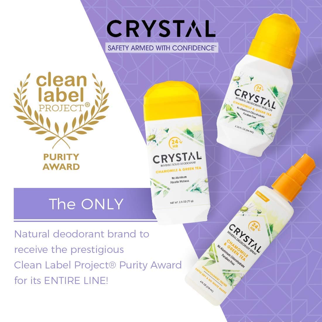 Crystal Deodorant Essence Spray 4 Ounce Chamomile/Green Tea, All Over Body Deodorant, (118ml) (3 Pack) thumbnail 2