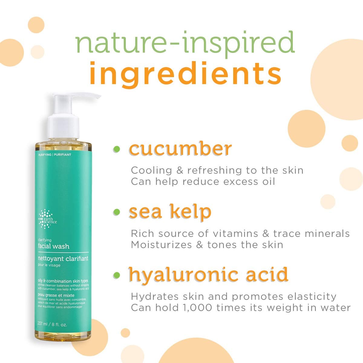 EARTH SCIENCE - Gentle Clarifying Facial Wash For Oily, Combination Skin Types (3pk, 8 fl. oz.) thumbnail 3