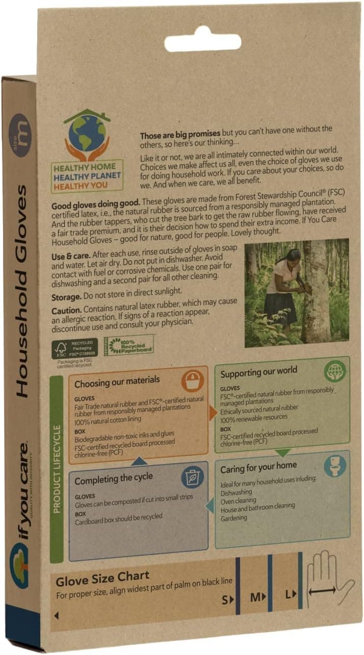 If You Care Household Latex Gloves - FSC Certified - Medium, 1 ct thumbnail 2