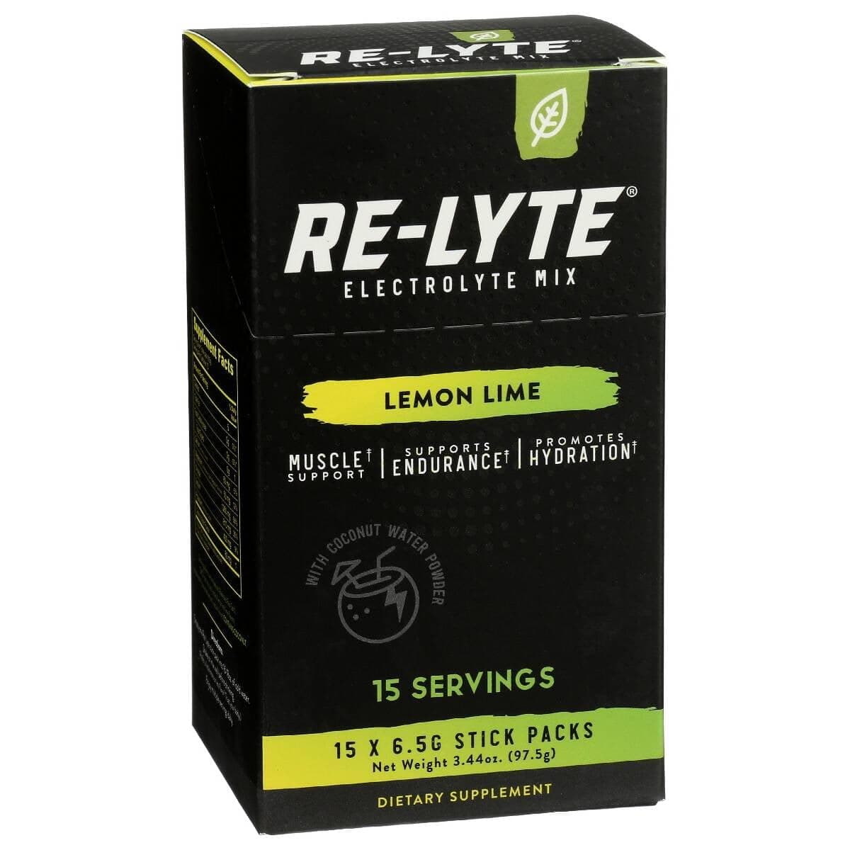 RELYTE Re-Lyte Electrolyte Drink Mix Lemon Lime 15 Servings Packets 3.44 oz. thumbnail 5