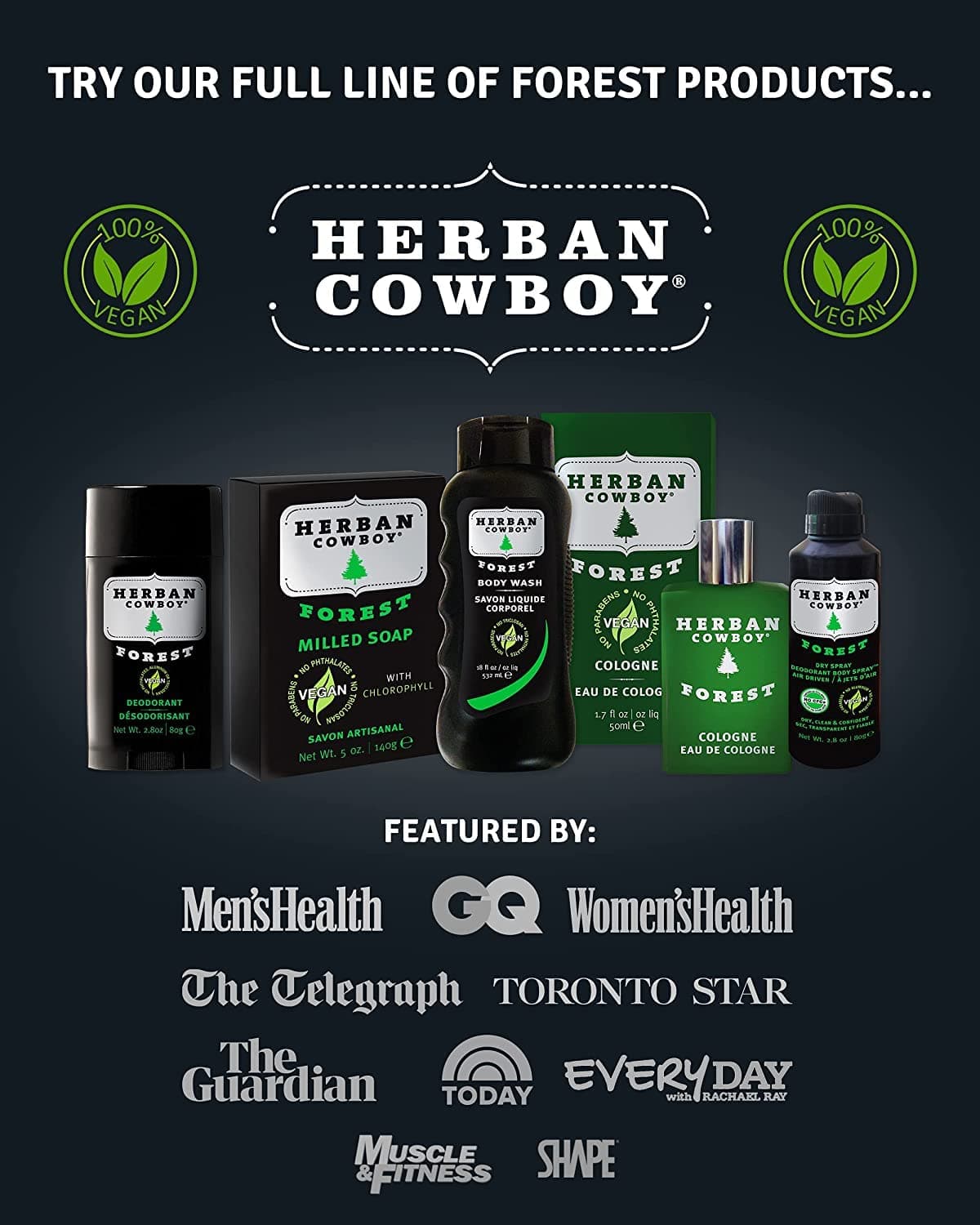 Herban Cowboy Forest Deodorant Maximum Protection 2.8 Ounce, 3 Pack thumbnail 7