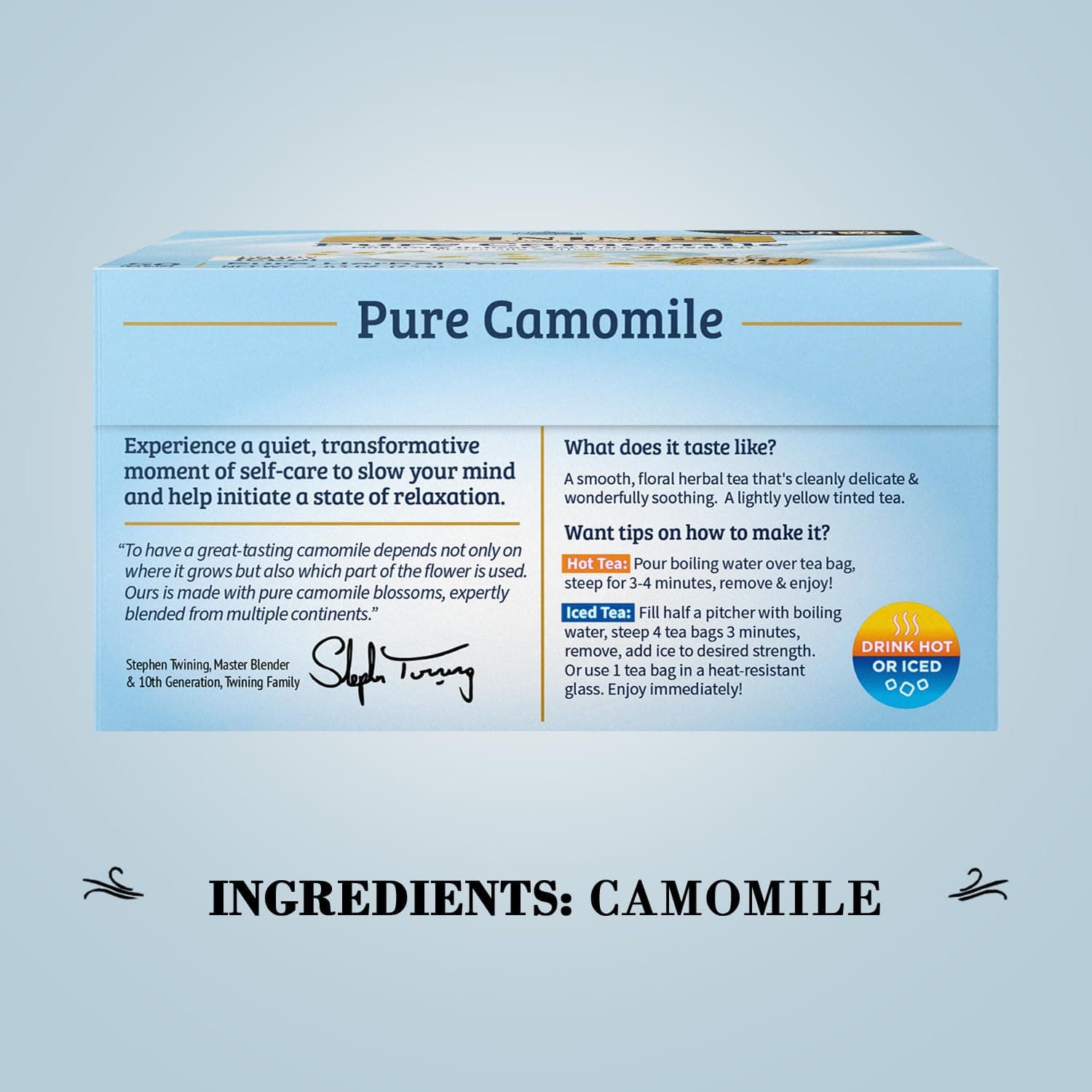 Twinings Pure Camomile Herbal Tea - Naturally Caffeine-Free Camomile Tea Bags Individually Wrapped, 50 Count Ea thumbnail 4