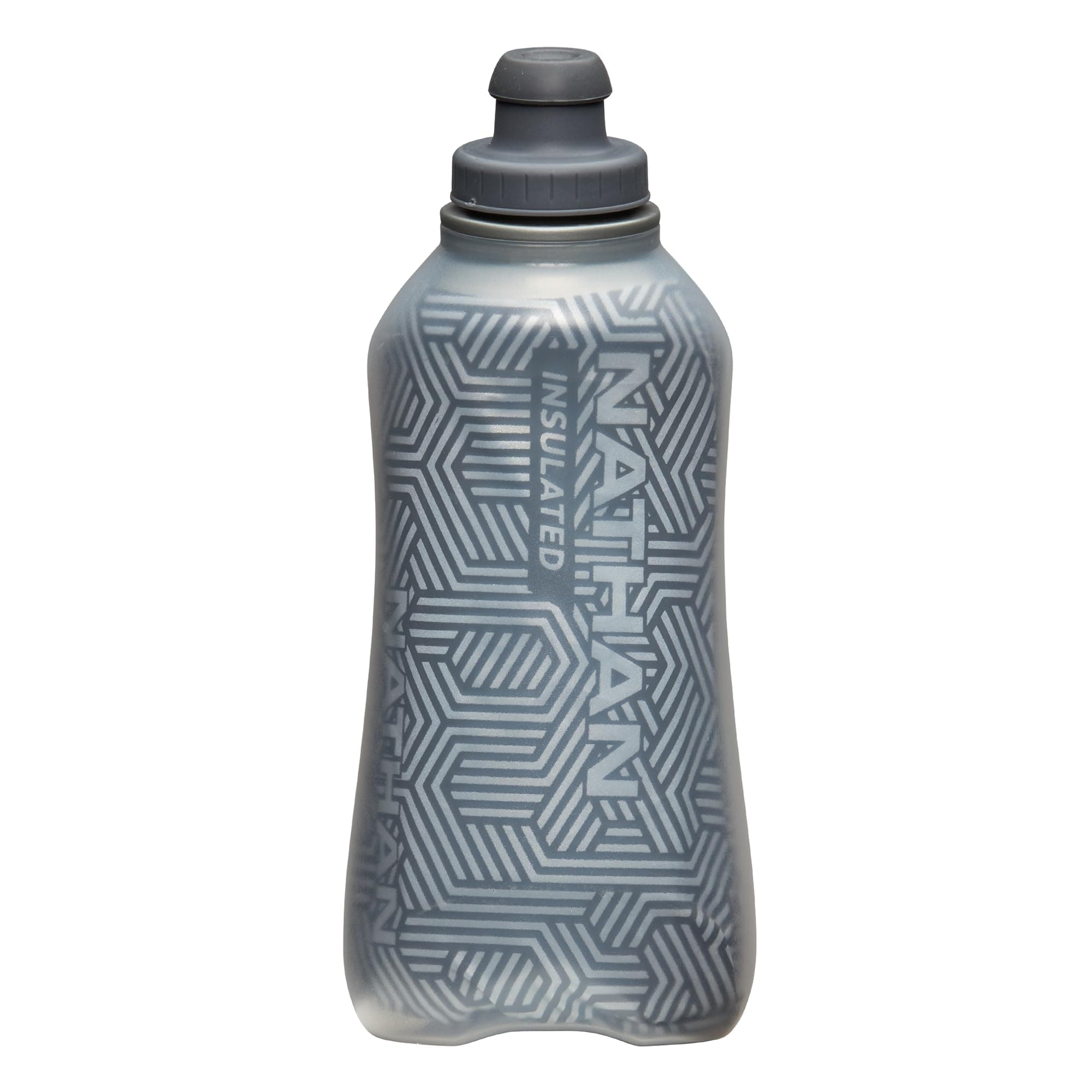 Nathan SpeedDraw 2 Insulated Handheld Running Water Bottle Flask – Double-Wall Insulation, Ergonomic Grip, Blast Valve Cap, Phone & Key Storage Pockets, Reflective Design - 18oz, Deep Blue thumbnail 4