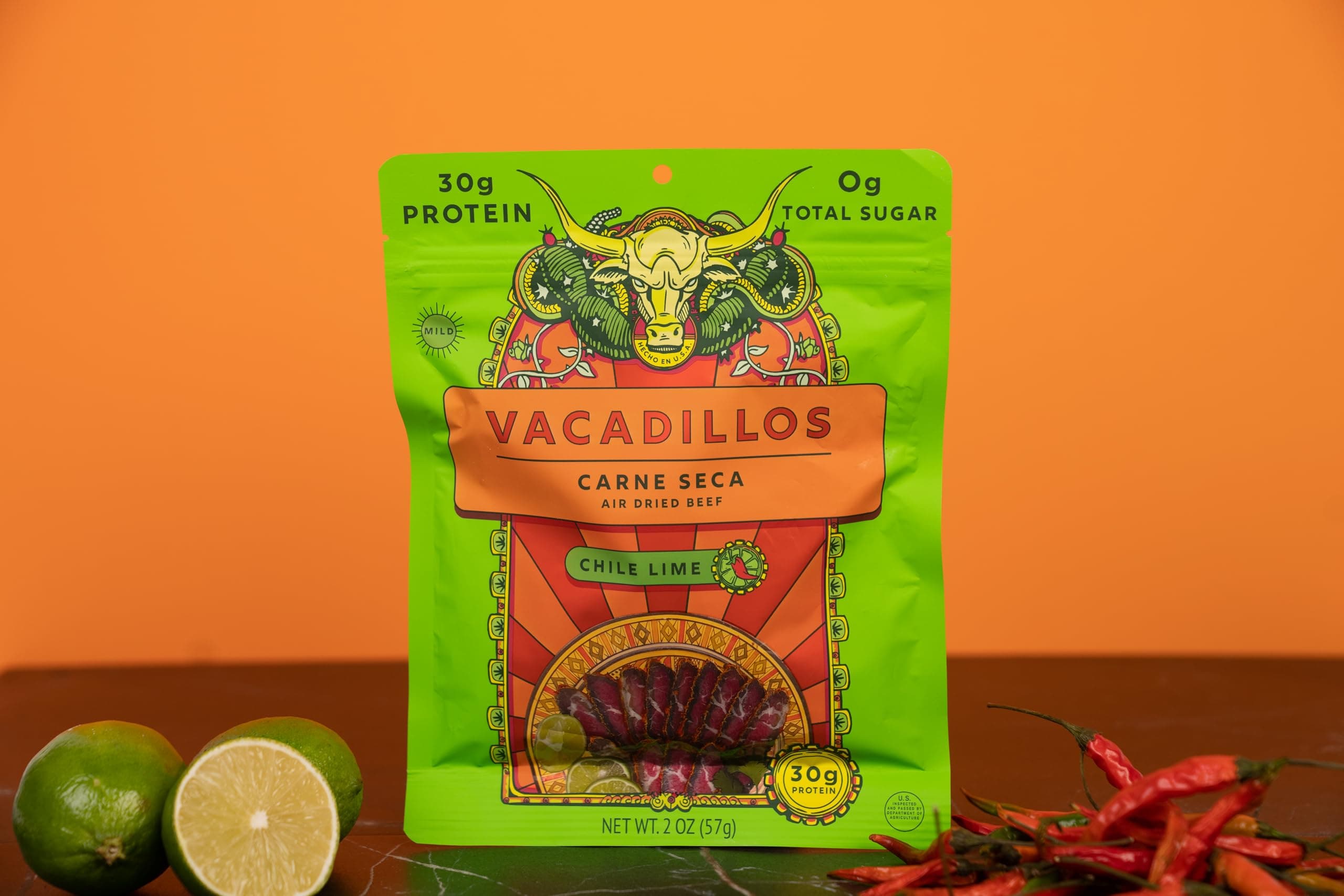 Vacadillos - High Protein Carne Seca | 30g Protein, Sugar Free, Carbs Free, Gluten Free, Dairy Free, Keto & Paleo Friendly | Mexican Inspired Beef Jerky Snack | Chile Lime, Pack Of 4 thumbnail 5