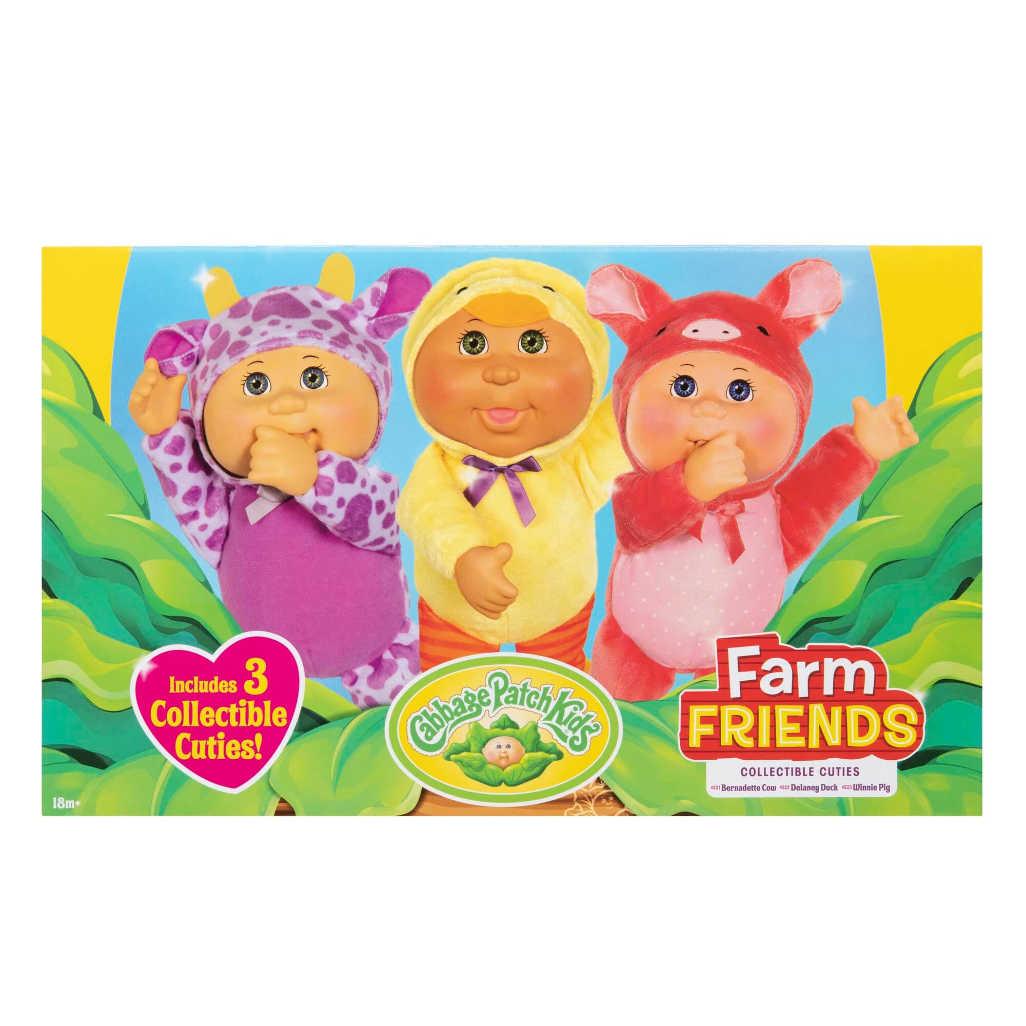 Cabbage Patch Kids Farm Friends 3-Pack - 9 Inch CPK Dolls - Collectible Cuties - Features Bernadette The Cow, Delaney The Duck, Winnie The Pig - Thumb-Sucking Helper CPK - Amazon Exclusive thumbnail 2