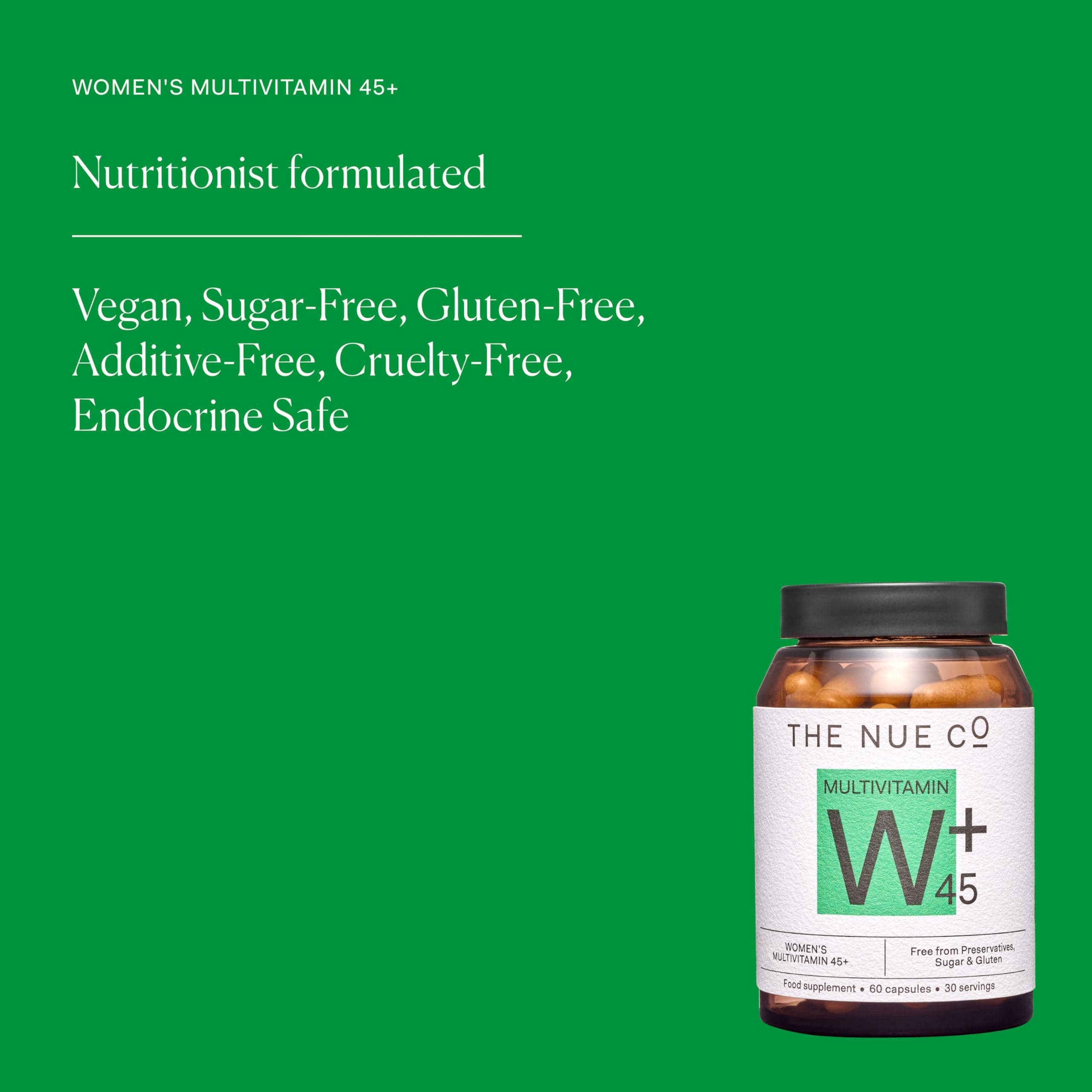 The Nue Co. Women's MULTIVITAMIN 45+ Supplement- Supports Energy, Immunity, Focus, Vegan, Gluten Free, 60 Capsules thumbnail 3
