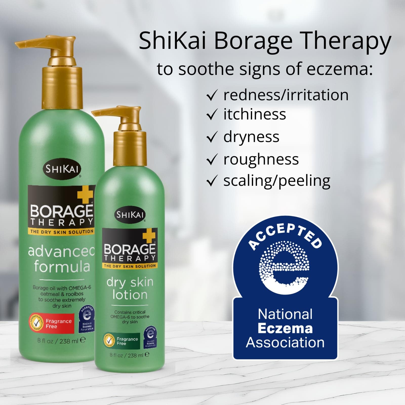 ShiKai Borage Therapy Advanced Formula Body Moisturizer (8oz, Pack of 2) | Fragrance Free | Hydrating Lotion for Dry Hands & Body | with Oatmeal, Shea thumbnail 2