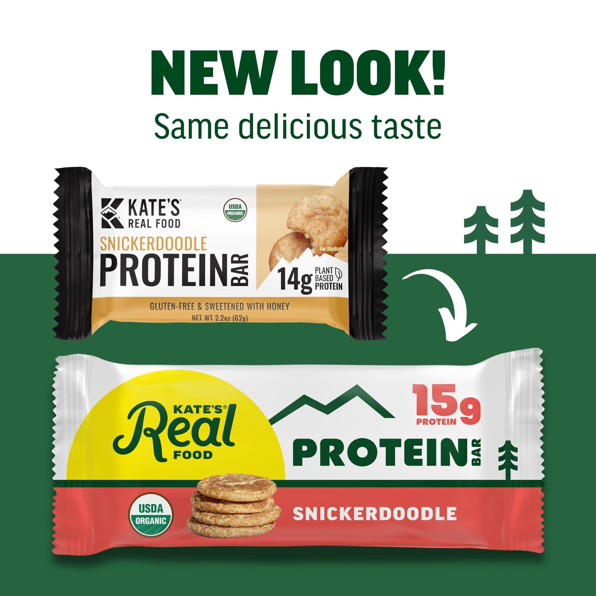 Kate’s Real Food Organic Protein Bars – (Snickerdoodle, 2.2 oz, Pack of 12) – Plant Based Protein Bars - Gluten Free, Soy Free, Non GMO, Whole Grains, and All Natural thumbnail 4