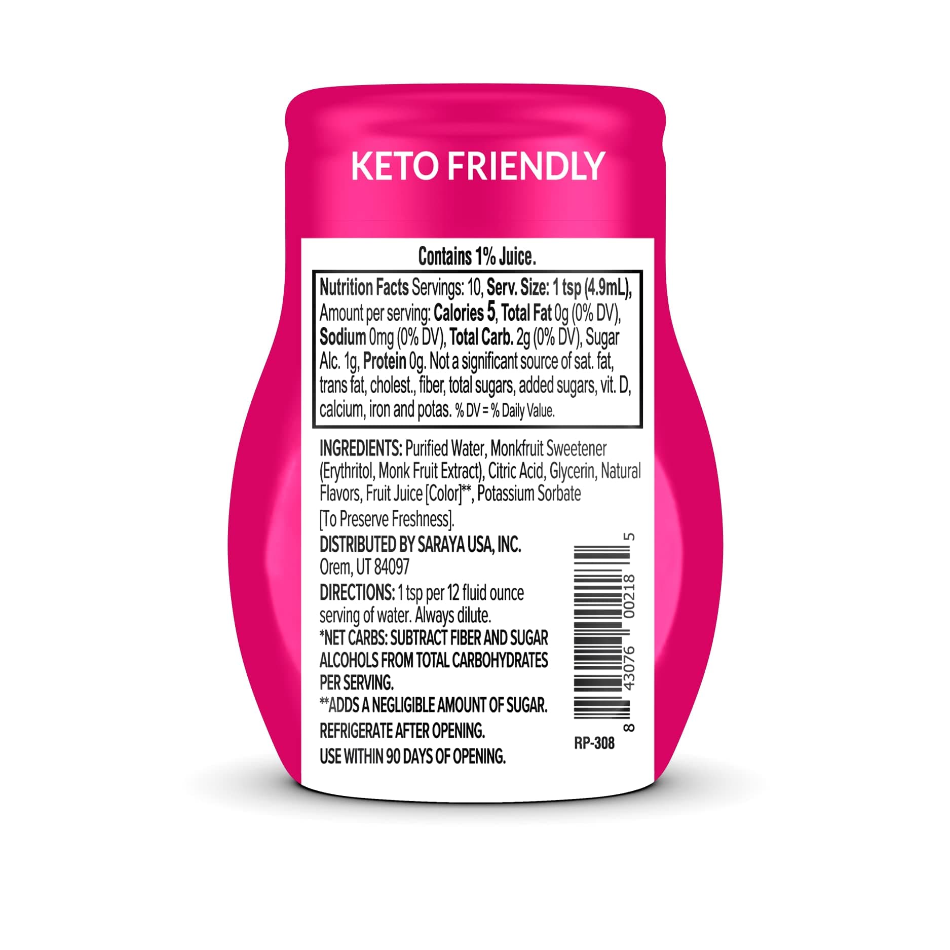 Lakanto Sugar Free Water Enhancer - Sweetened with Monk Fruit Sweetener and Erythritol, On the Go Liquid Hydration, Zero Sugar, Naturally Flavored - Strawberry Watermelon (1.67 fl oz - Pack of 1) thumbnail 2