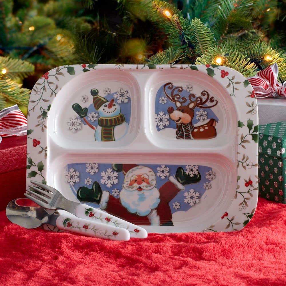 Pfaltzgraff Winterberry 3 Piece Jolly Santa Children's Set thumbnail 2