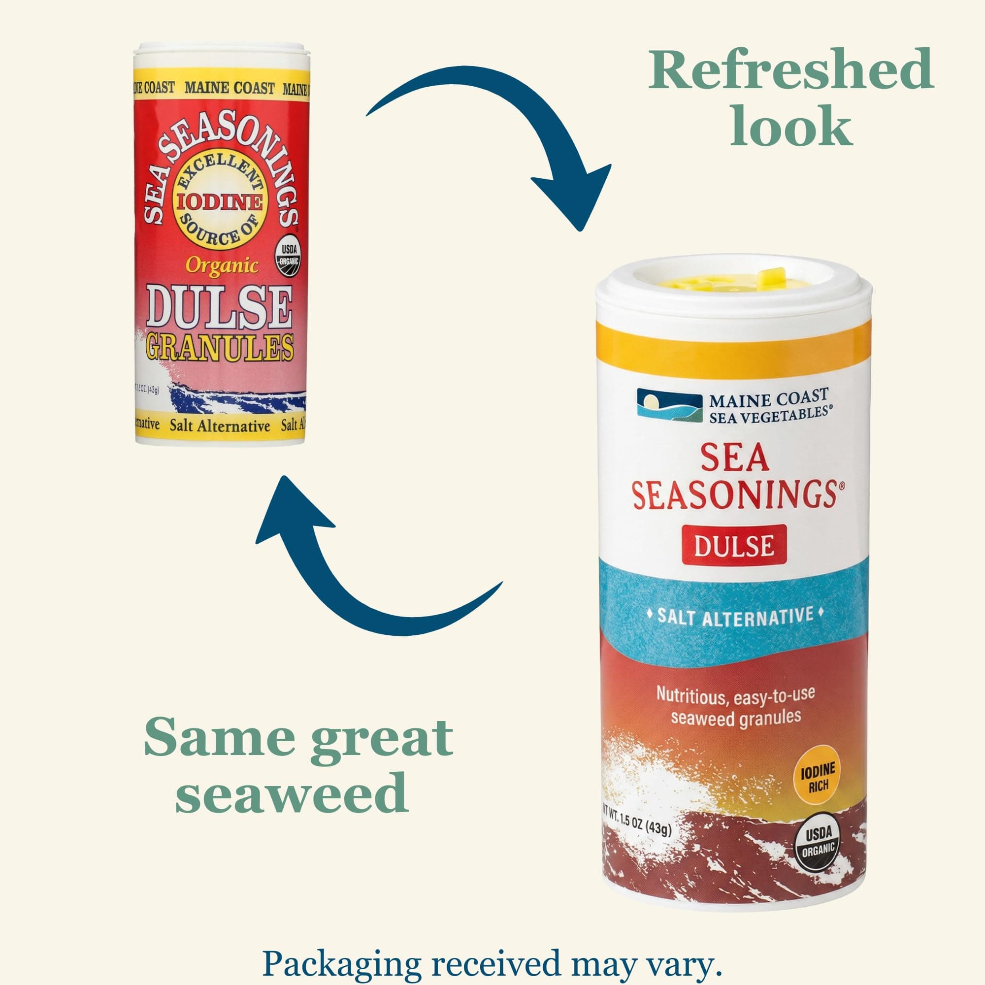 Maine Coast Sea Vegetables Organic Dulse Granules Shaker | Seaweed Seasoning | Rich in Iodine & Protein | Harvested from North Atlantic | Great for Salads, Soup & Smoothies | 1.5 oz (Pack of 1) thumbnail 2