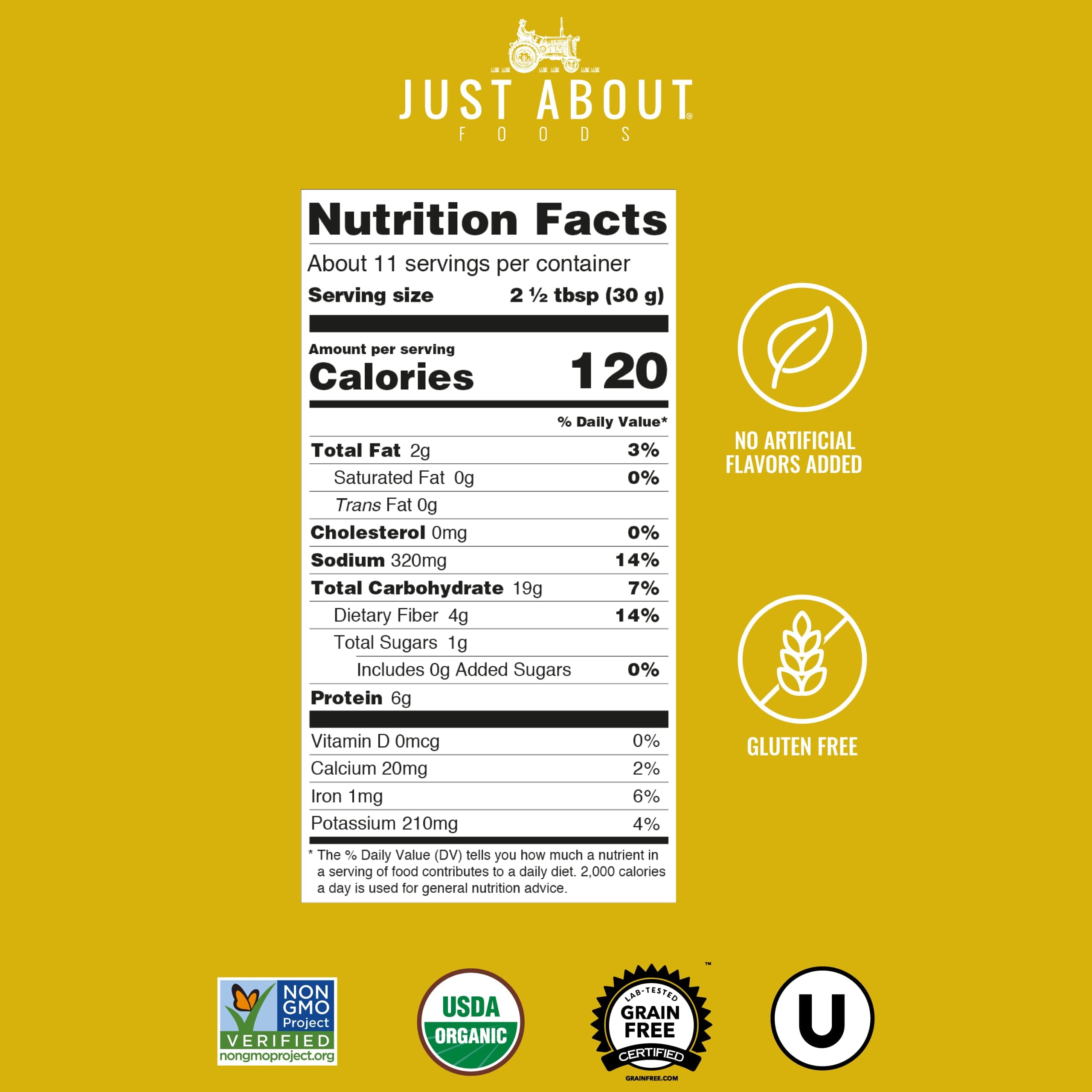 Organic Chickpea Bread Crumbs | Organic & Gluten Free | Breading Substitute | Paleo | 12 Oz (Pack of 1) | Just About Foods thumbnail 3