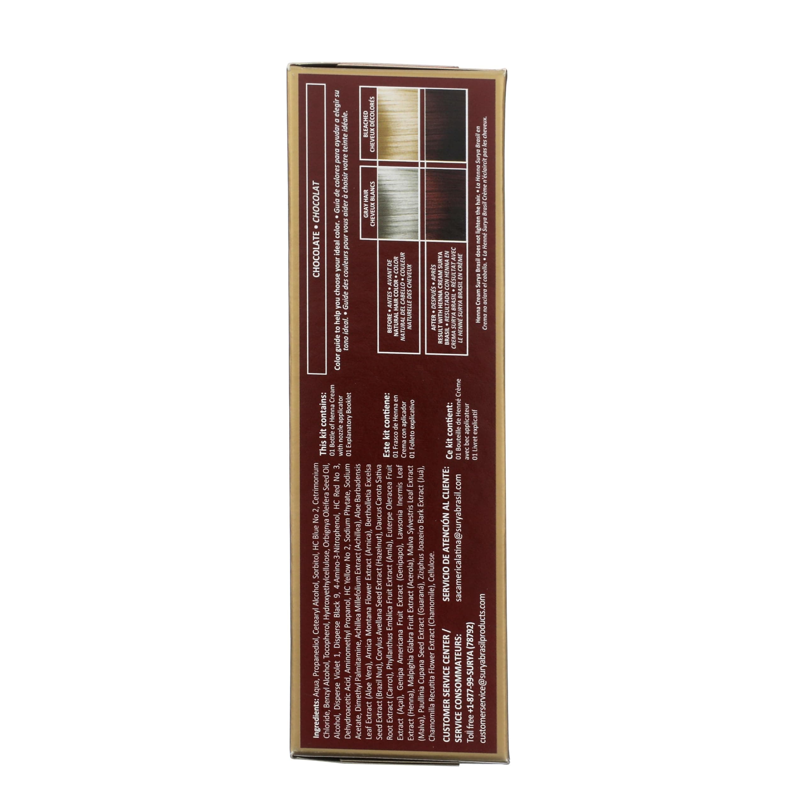 Surya Brasil Henna Cream Chocolate - 94% Natural Ingredients, Vegan, Cruelty-Free, Eco-Friendly, Semi-Permanent Hair Color, Deep Hydration & Shine, 2.37 Fl Oz thumbnail 2