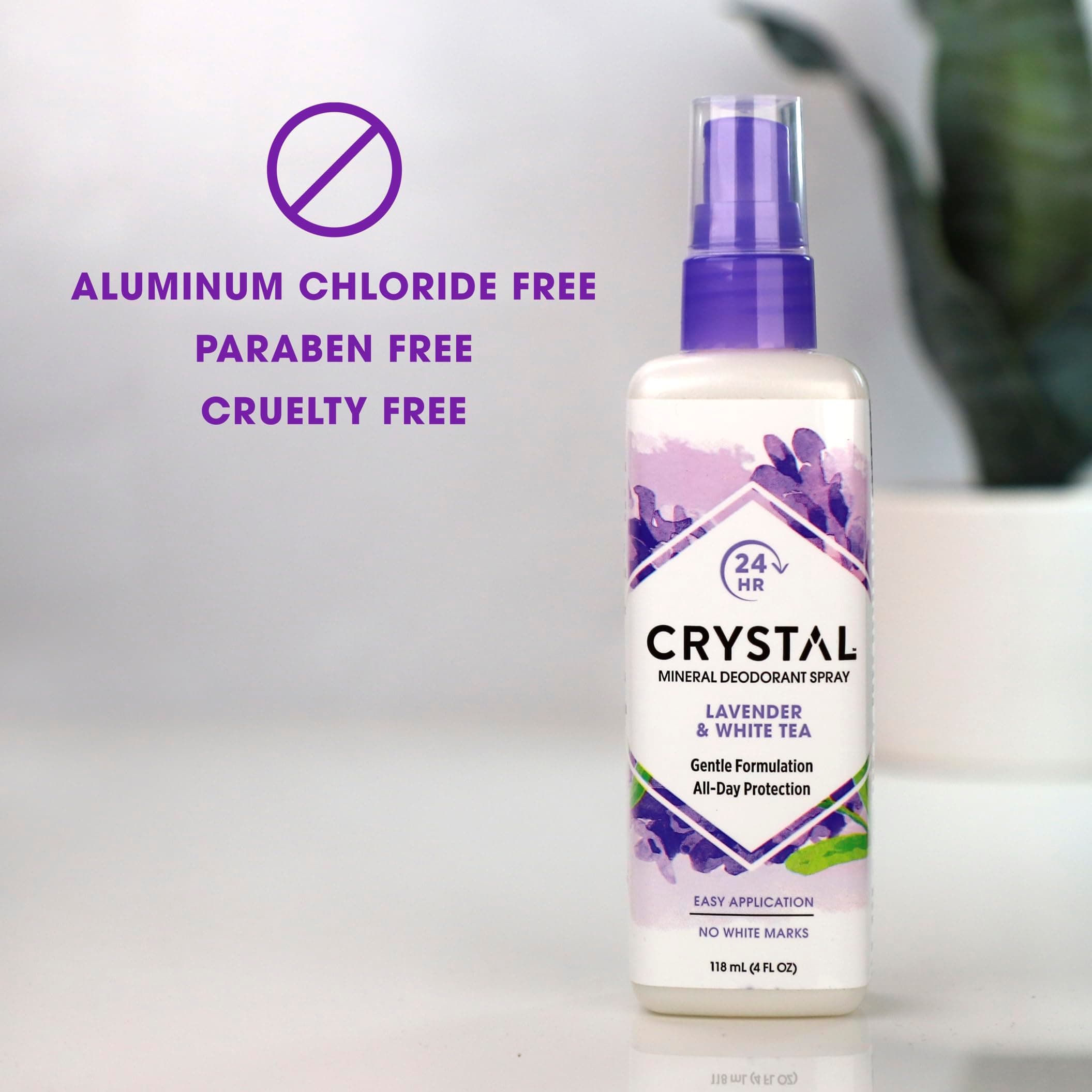 CRYSTAL™ Mineral Deodorant Spray- Body Deodorant With 24-Hour Odor Protection, Lavender & White Tea Spray, Non-Staining, Aluminum Chloride & Paraben Free, 4 FL OZ - Pack of 2 thumbnail 4