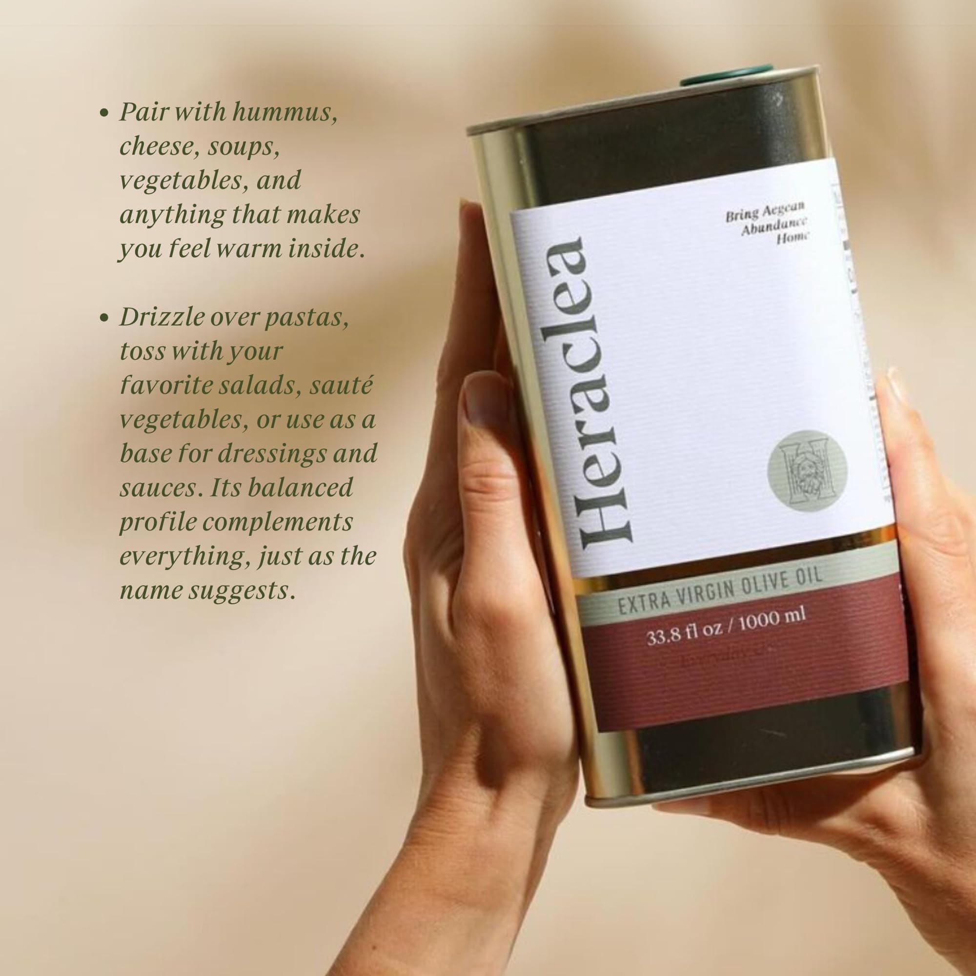 Heraclea - Everything Oil - Extra Virgin Olive Oil - Cold Pressed - Polyphenol Rich EVOO - 33.8oz Bottle thumbnail 6