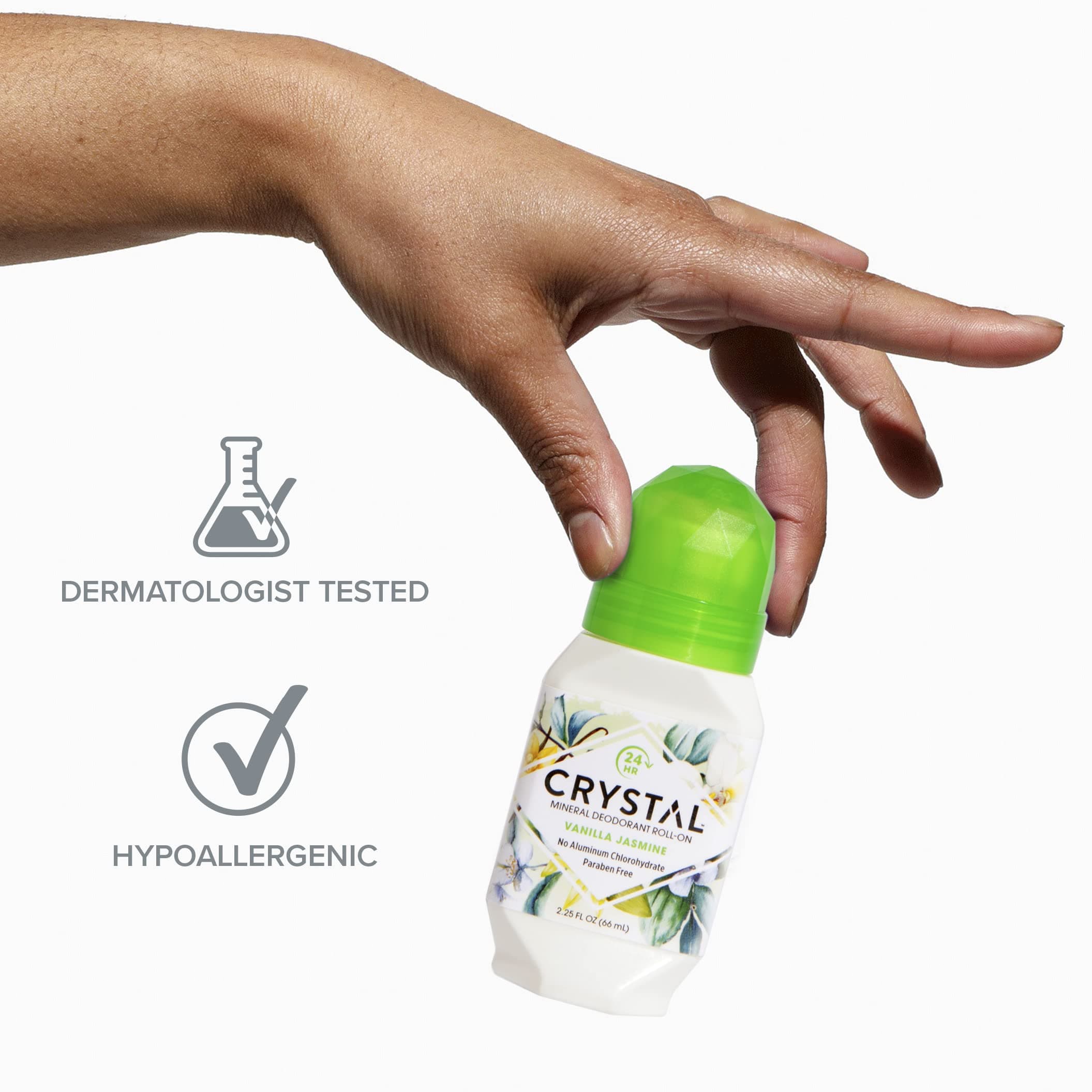 Crystal Mineral Deodorant Roll-On, Vanilla Jasmine, 2.25 fl oz thumbnail 4