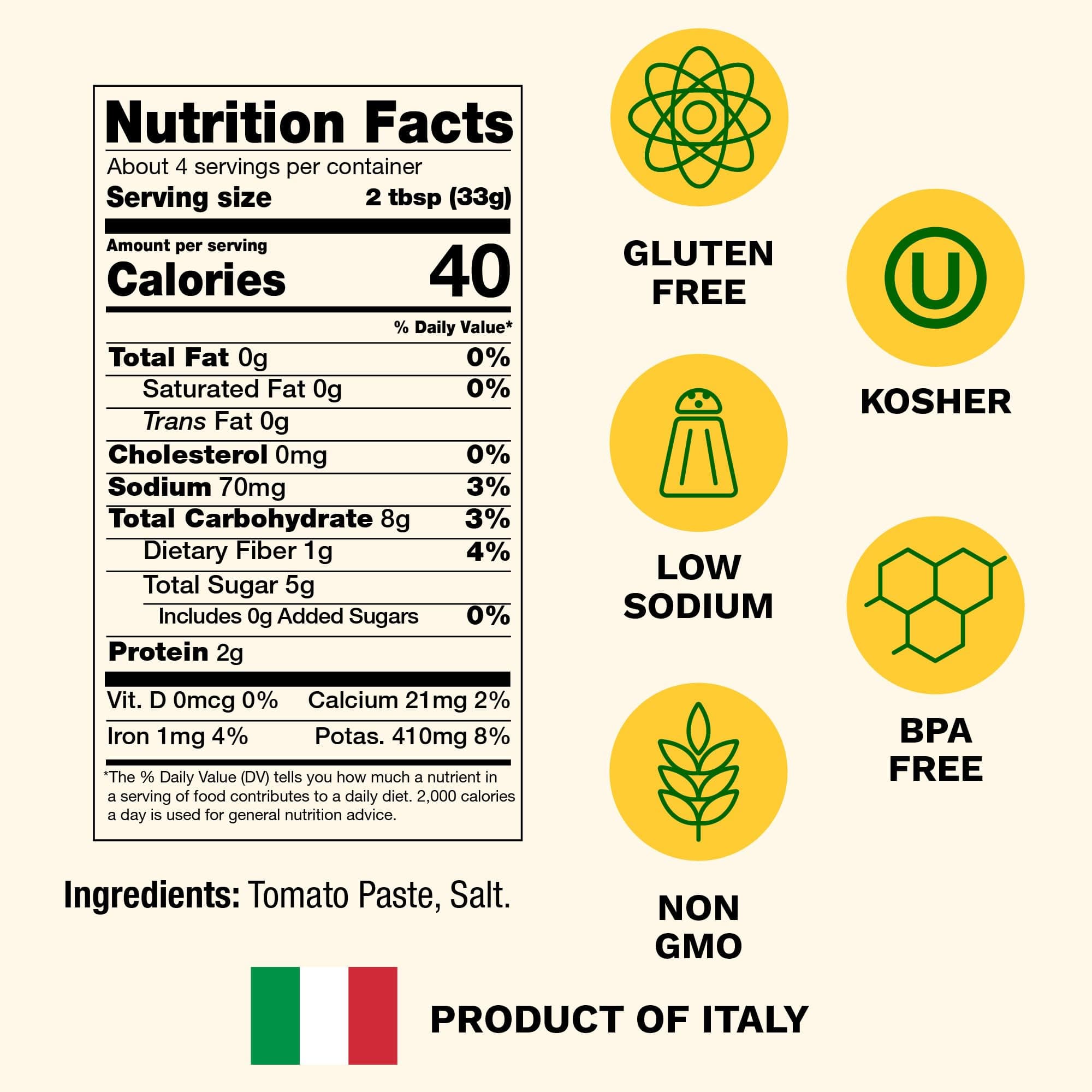 Cento Tomato Paste, 4.56 Oz Tube (Pack of 12) Double Concentrated, Thick Paste from Red, Ripe Tomatoes, Grown and Processed in Italy - Non-GMO, Gluten-Free, BPA Free, Low Sodium thumbnail 3