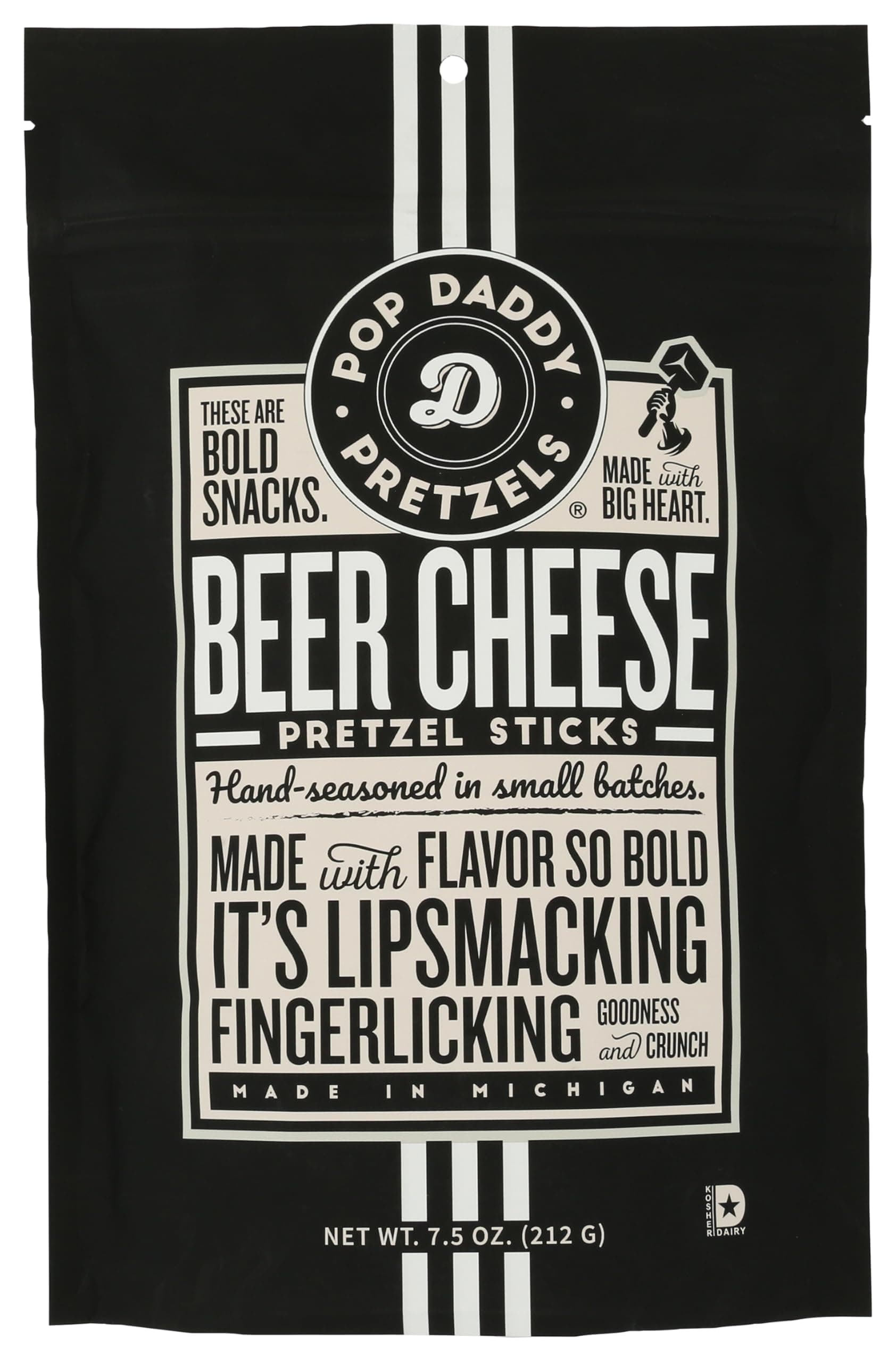 Pop Daddy Popcorn, Perrin Beer Cheese Pretzel Sticks, 7 Ounce