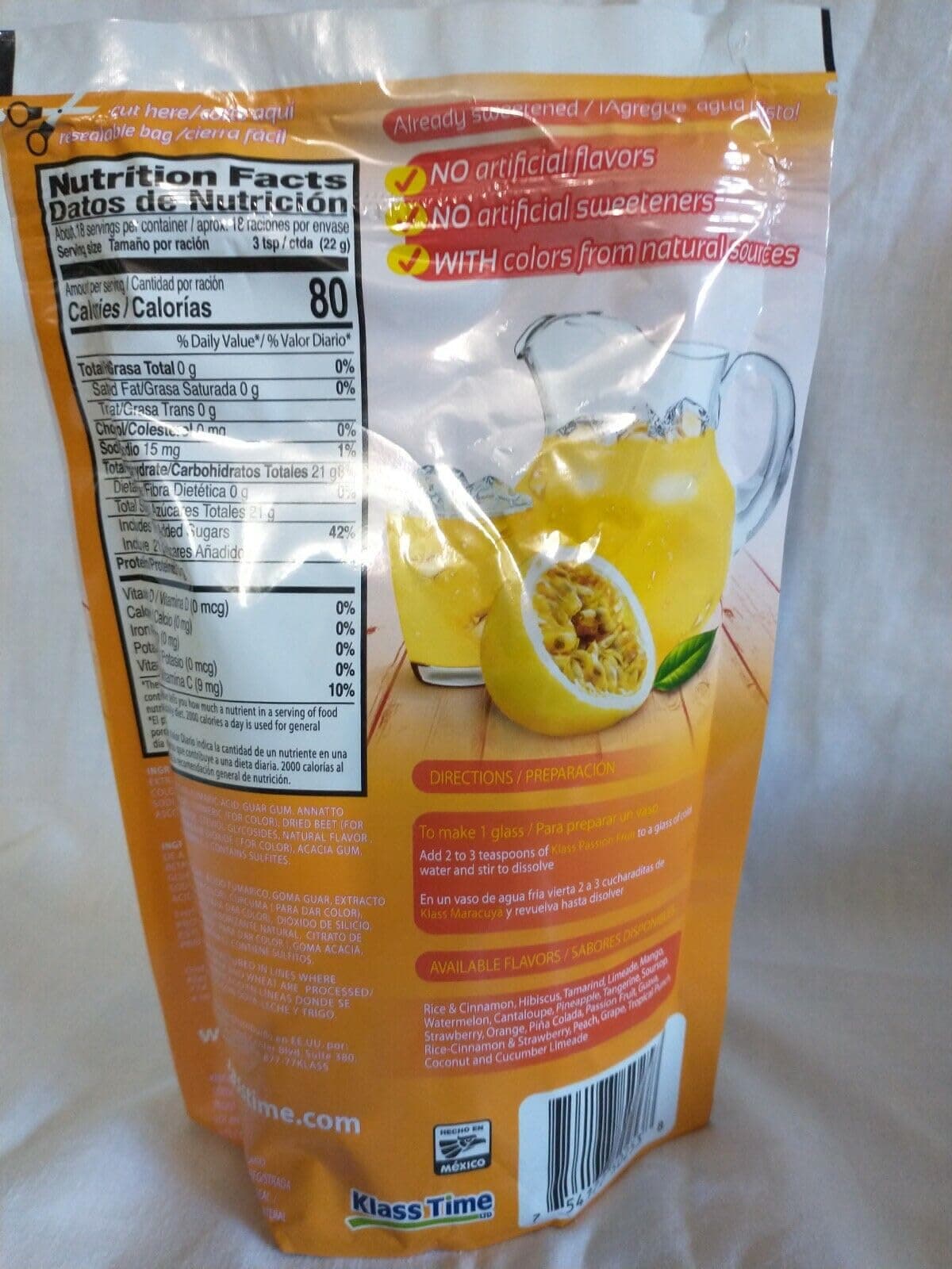 Klass Drink Mix Passion Fruit Maracuya 14.1 Ounce, Pack of 1 thumbnail 2