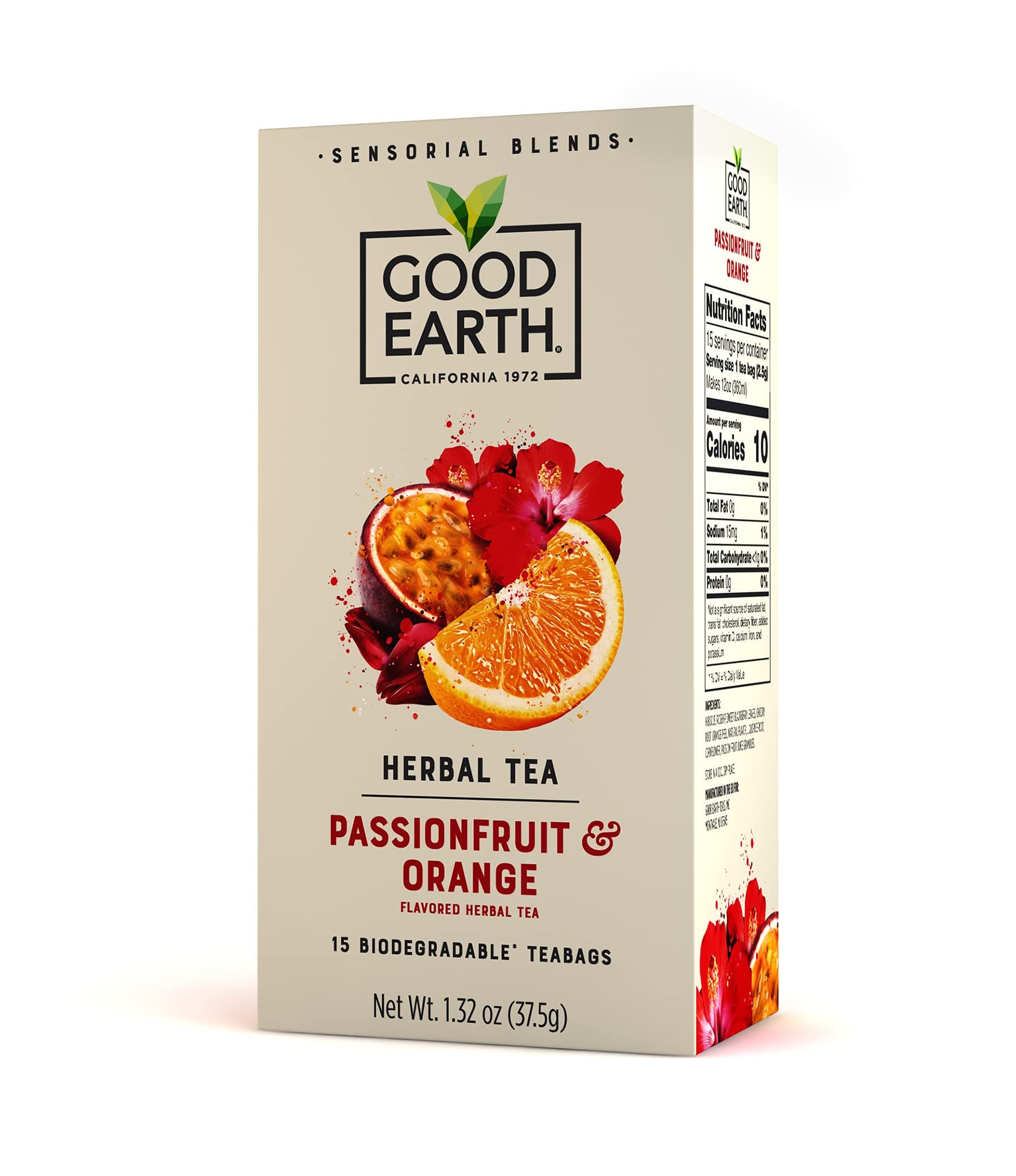 Good Earth Sensorials Passionfruit & Orange Herbal Tea 15 ct Box