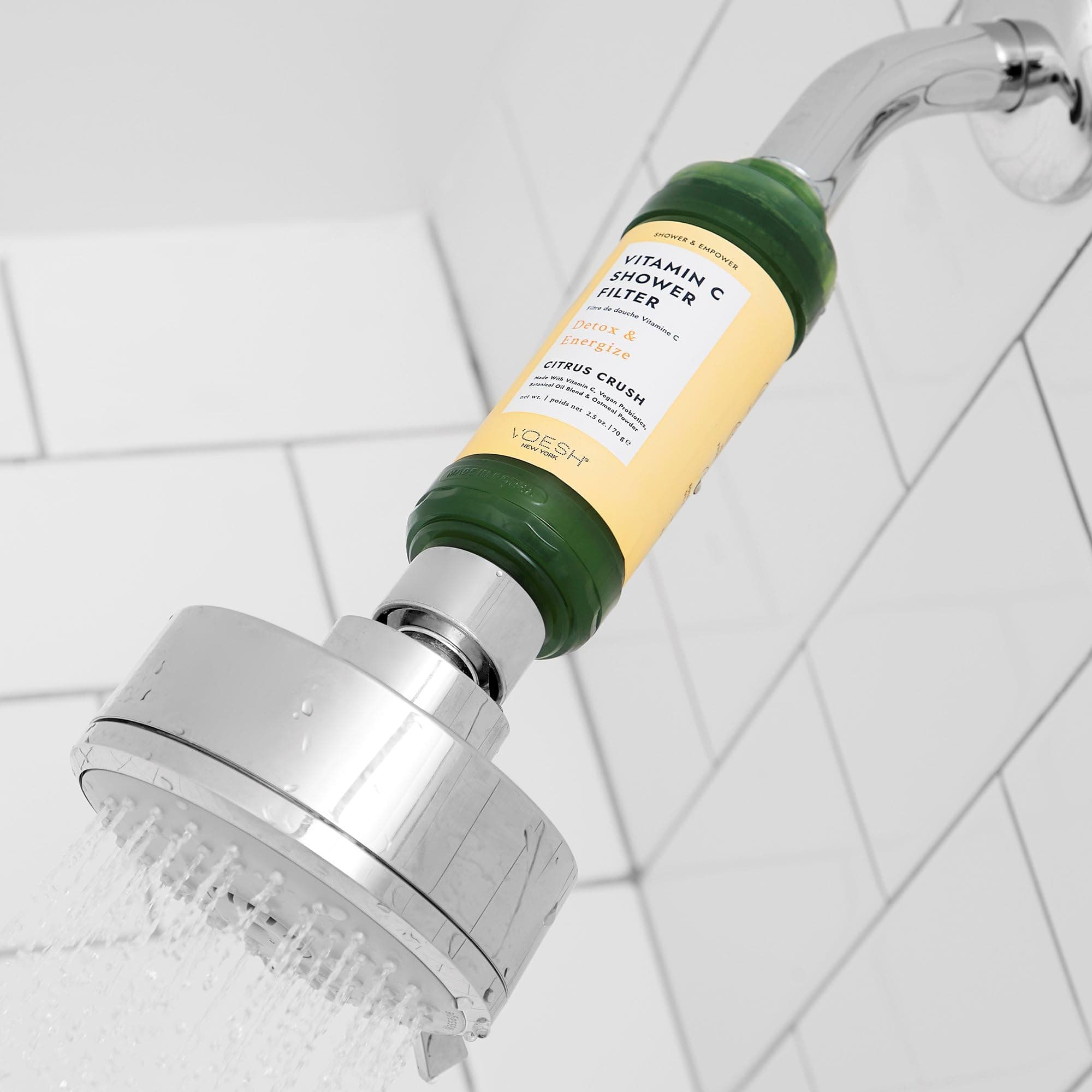 VOESH Vitamin C Shower Filter, Citrus Crush, Shower Aromatherapy, Water Purifier, Water Softener, Vegan Probiotics, Spa Shower Head, Water Filter, Shower Self-Care thumbnail 3